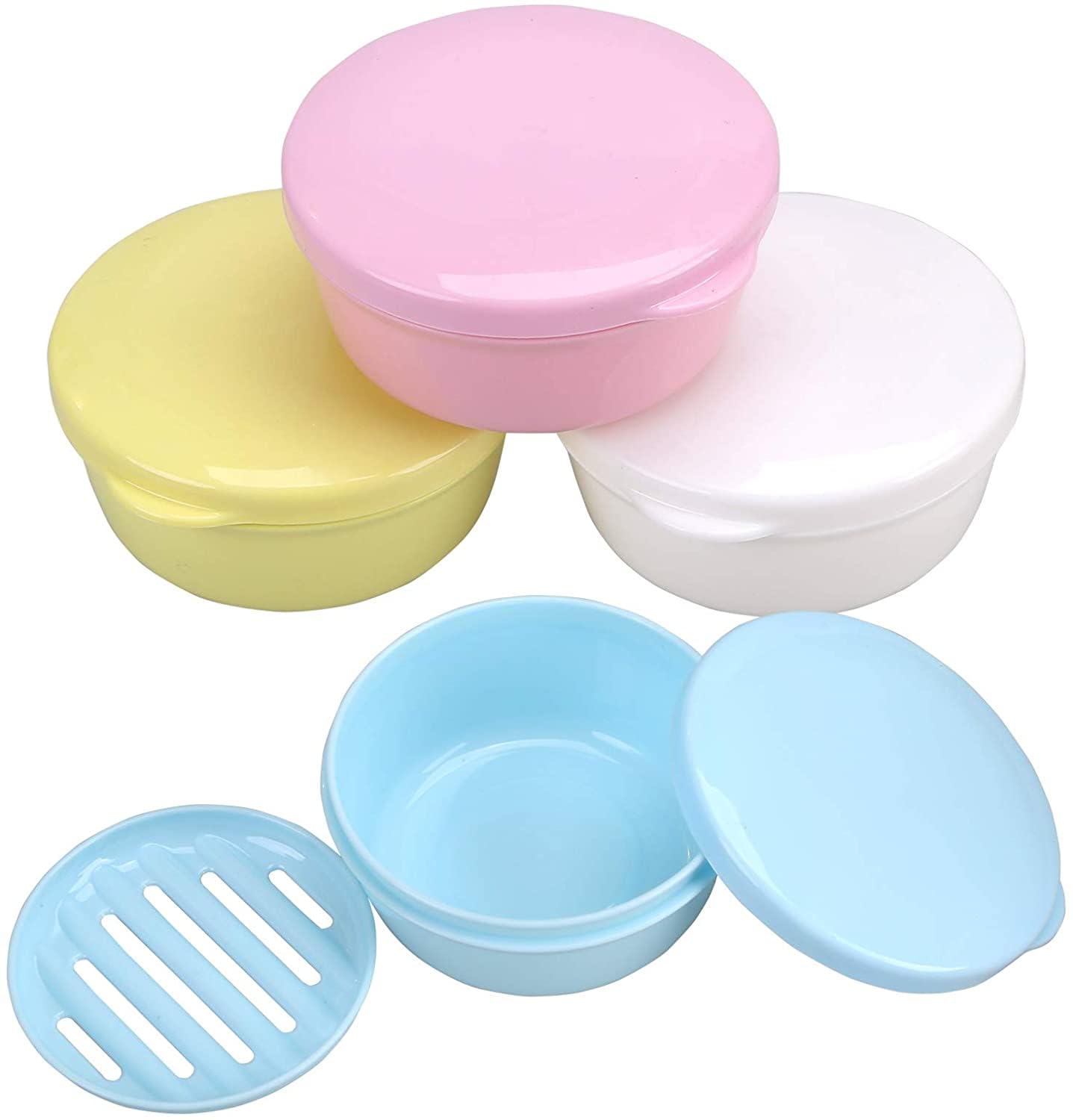4Pcs Travel Soap Container, Portable Soap Box, Plastic Leakproof Soap Case | Soap Bar Holder, Camping, Bathroom Shower Gym Hiking Traveling