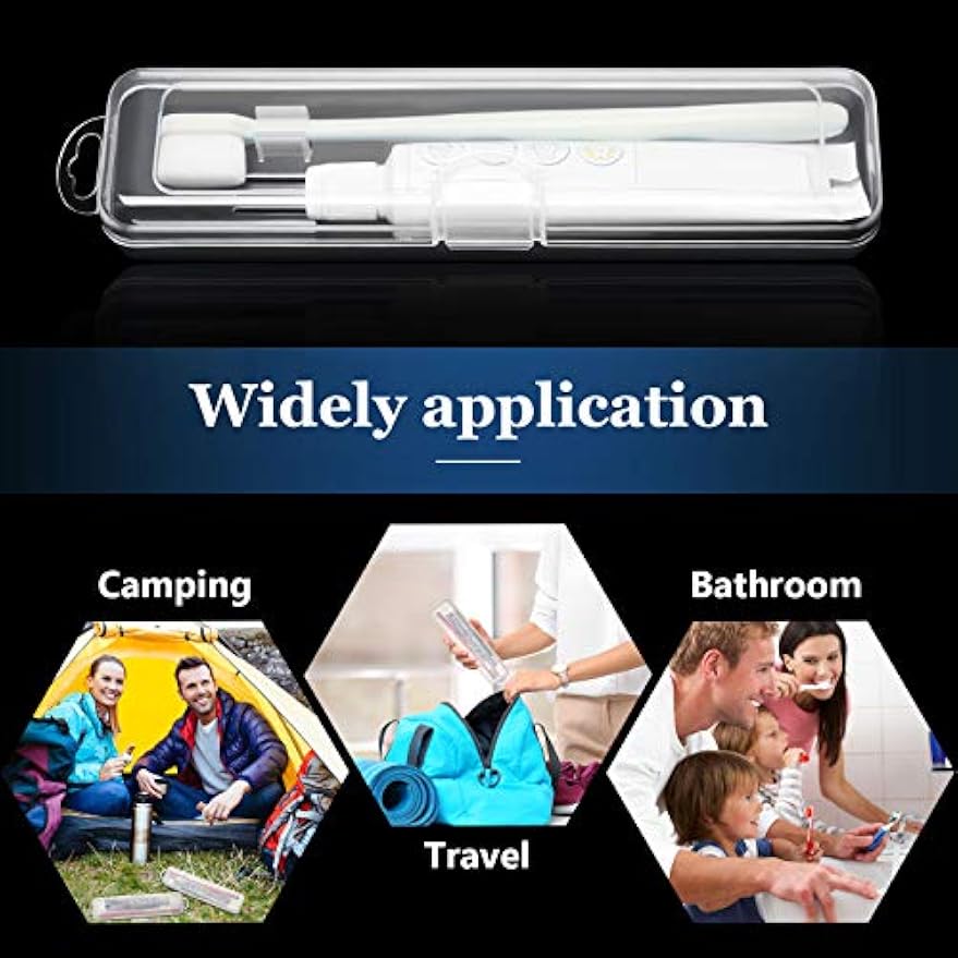 Patelai 2 Pack Toothbrush Case Container for Travel, Clear Portable Holder | Portable Toothbrush Travel Organizer, Fits Toothbrush and Toothpaste, Hard Plastic, Snap Closure, 2 Pack Clear Box
