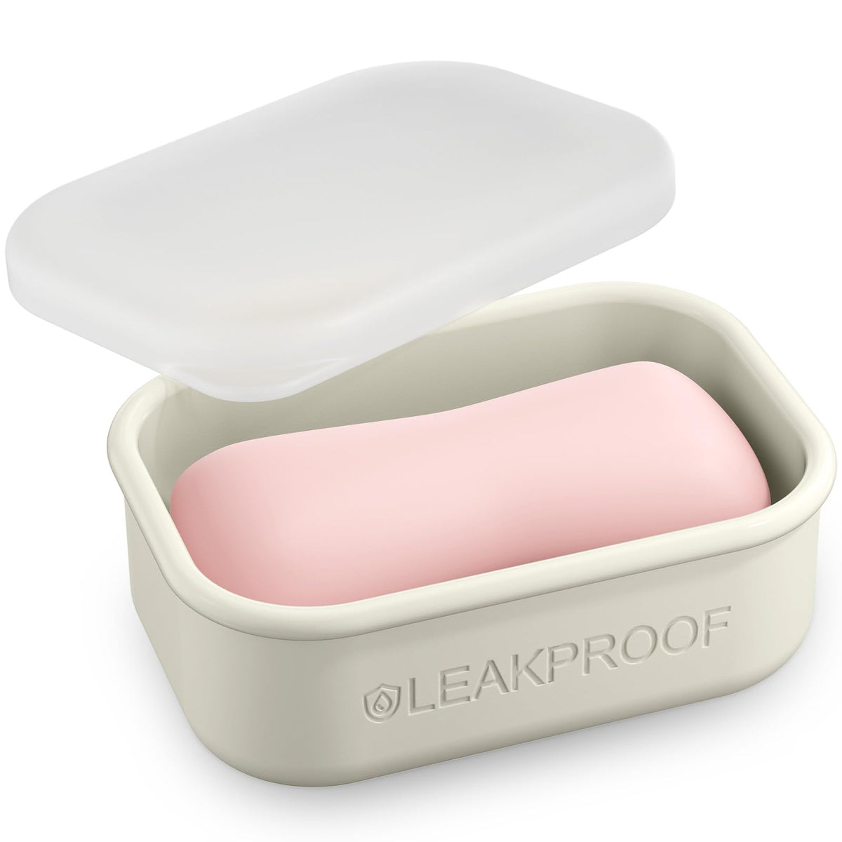 Quatish Compact Leakproof Travel Soap Case, Silicone Soap Box with Draining Layer, Enhanced Soap Container, Suitable for Camping, Gym, Bathroom, Outdoor Essentials, Bluegreen