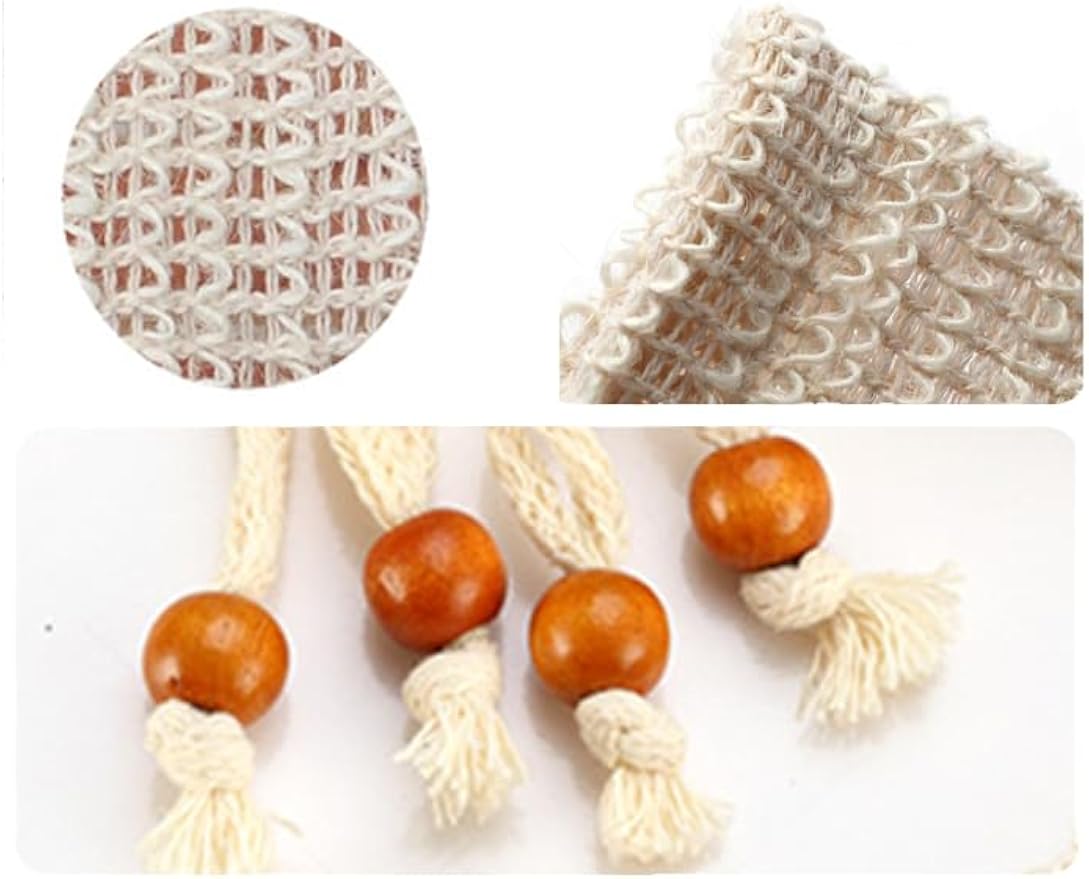 Natural Sisal Soap Saver Bag for Soap Bar Organic Soap Pouch for Exfoliating Lathers and Air Dry Soap Bar Shower Soap Saver Bag (8 Pcs)