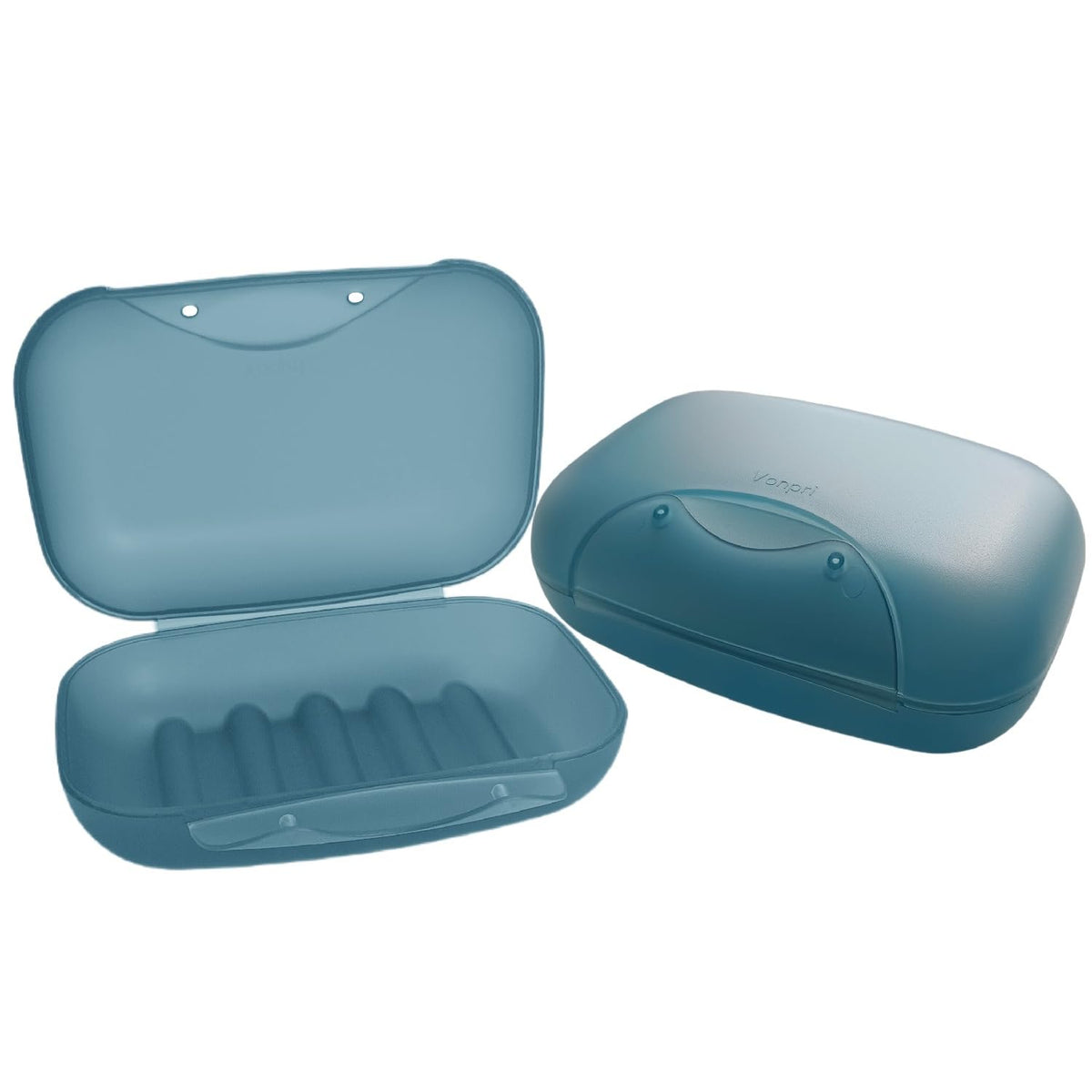 Soap Box Holder, 2-Pack Soap Dish Soap Savers Case Container for Bathroom Camping Gym Vonpri (Clear)