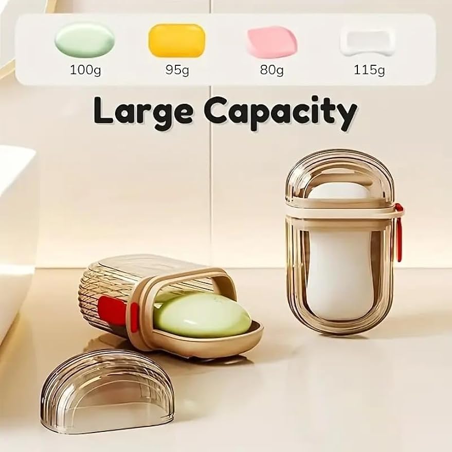 1pc Portable Soap Box with Lid, Sealed Drainage Design PET Material, ldeal for Travel & Outdoor Leisure -Mini Storage Soap Holder for Camping, Hiking, Outdoor Personal Care Hygiene