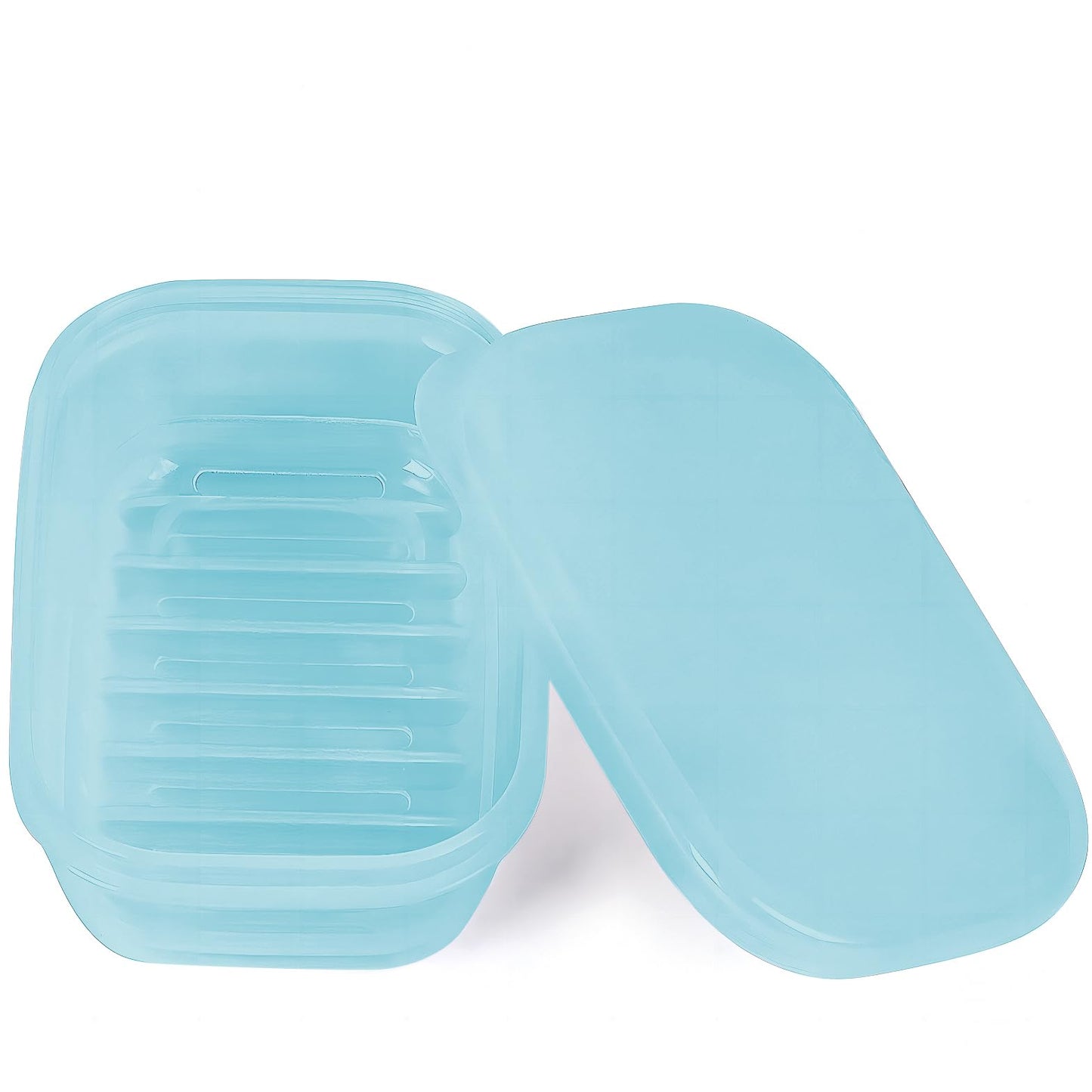 Quatish Leakproof Soap Dish with Lid & Draining Layer, Shatterproof Travel Bar Soap Holder Case Container, Portable Travel Size Toiletries Essentials for Camping, Gym, Bathroom, Beige