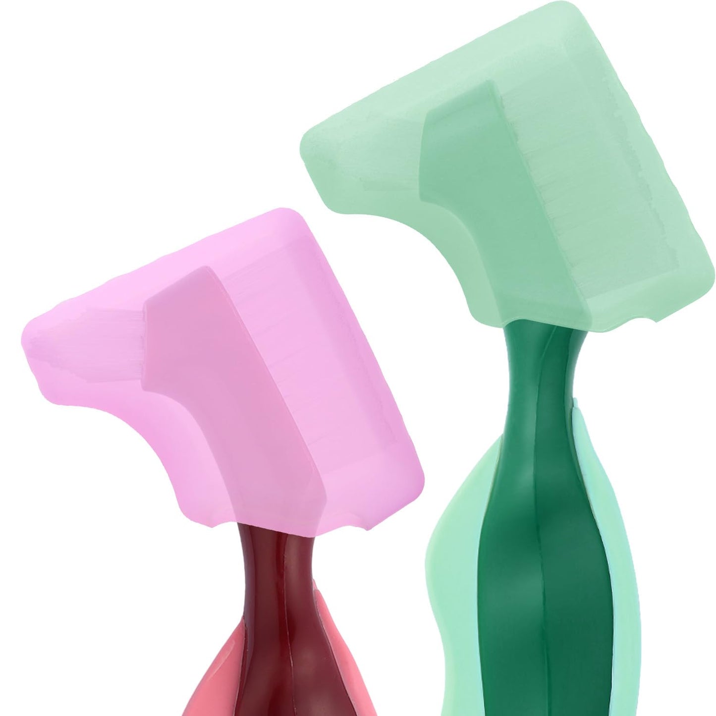 Anbbas 2pcs Soft Silicone Denture Brush Cover Fit Most Denture Toothbrushes | Light Portable Home Travel Use Keep Clean