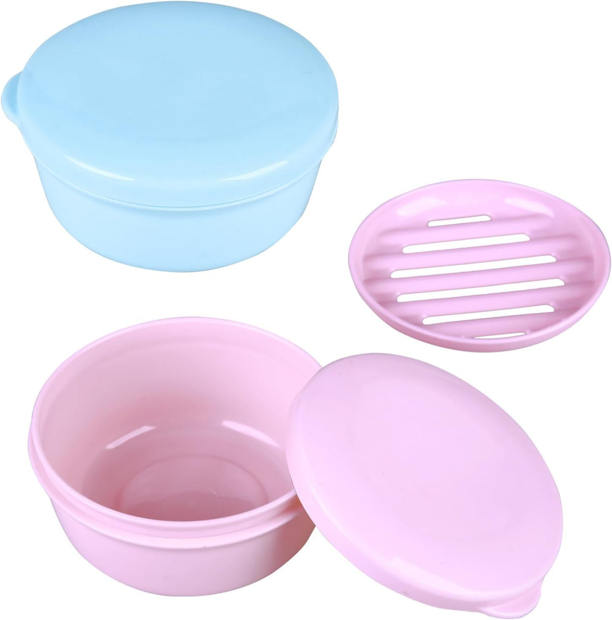 4Pcs Travel Soap Container, Portable Soap Box, Plastic Leakproof Soap Case | Soap Bar Holder, Camping, Bathroom Shower Gym Hiking Traveling
