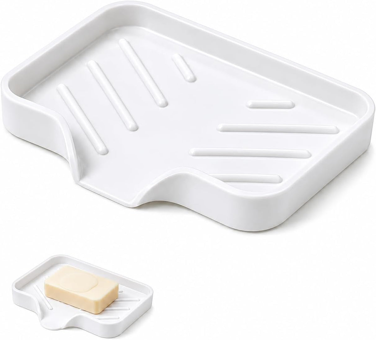 Soap Dish for Bathroom Soap Holder Tray for Shower Kitchen Sink Countertop Bar Soap Storage Container