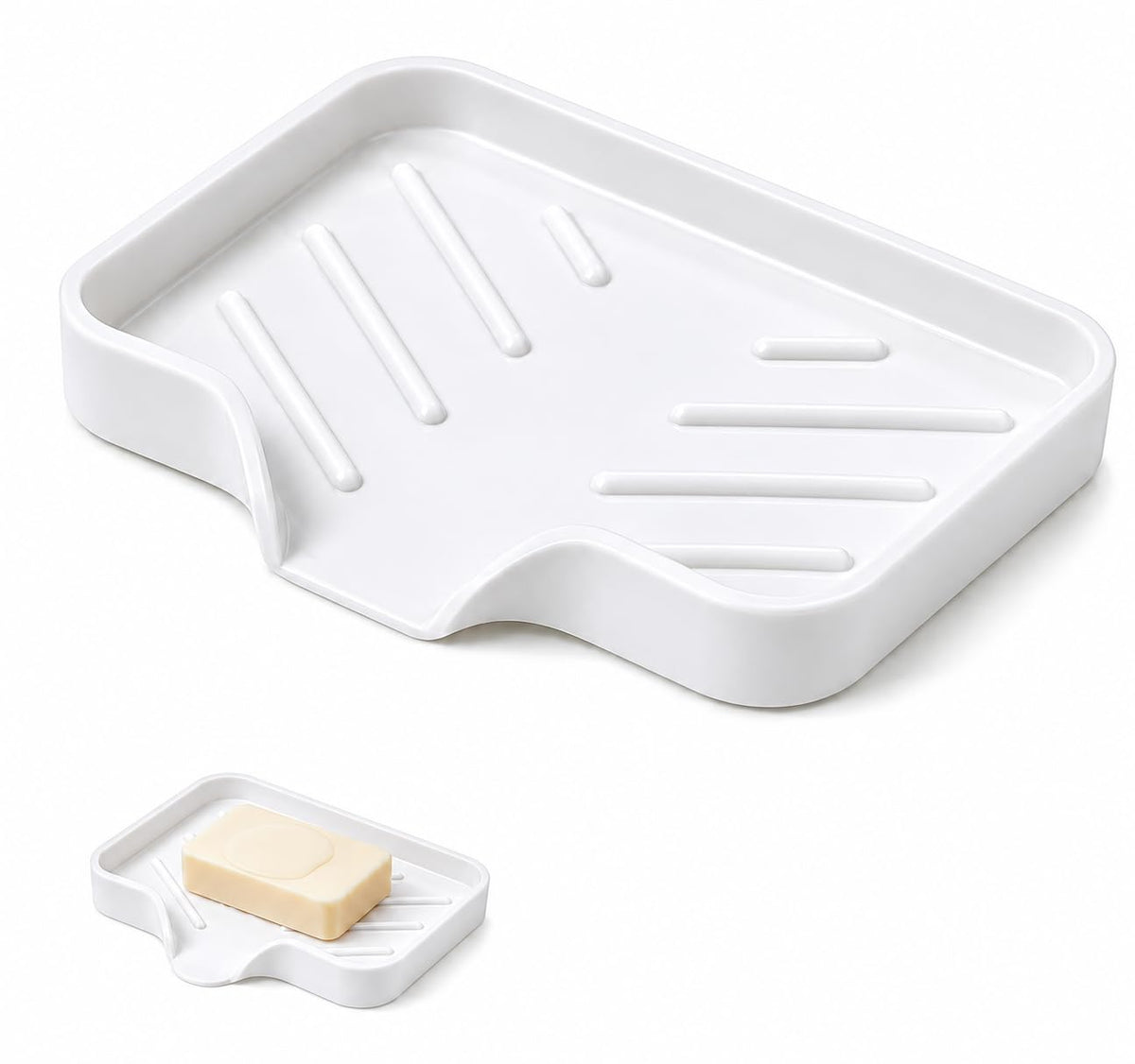 Soap Dish for Bathroom Soap Holder Tray for Shower Kitchen Sink Countertop Bar Soap Storage Container
