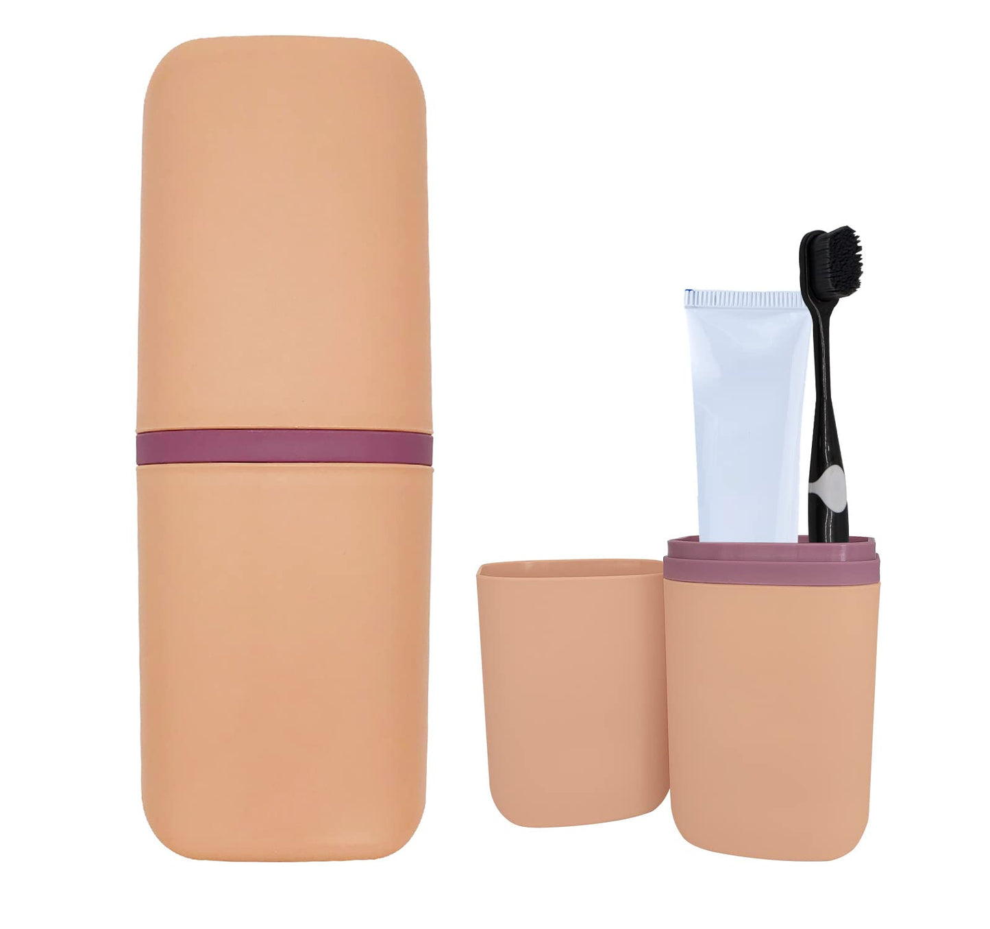Travel Toothbrush Cup Case, Toothbrush Travel Container Portable Travel Toothbrush Holder Toothpaste Storage for School Camping Business Trip Bathroom