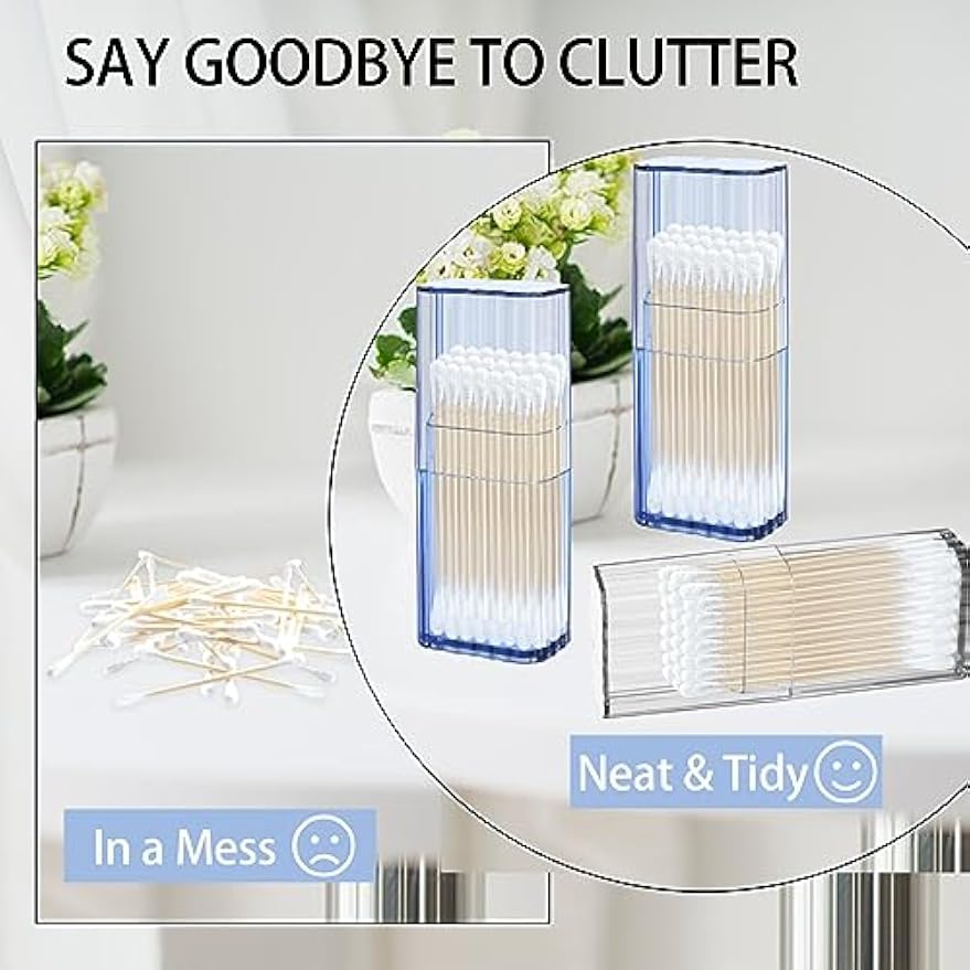 8Pcs Mini Portable Dental Floss Storage Box, Flosser Band-Aid Toothpick Holder Cotton Swab Boxs Travel Storage Case, Transparent Small Dispenser Container for Small Item Storage