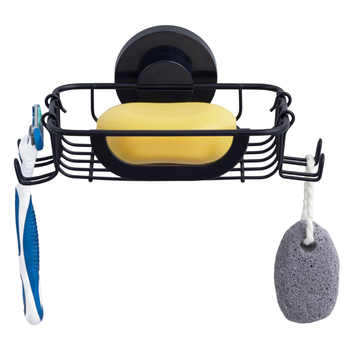 Soap Holder,Soap Dish,Suction Cup,with Hooks,Stainless Steel,Black | bar soap holder,storage soap & sponge for bathroom,shower,kitchen,sink,wall mounted,no drilling removable waterproof