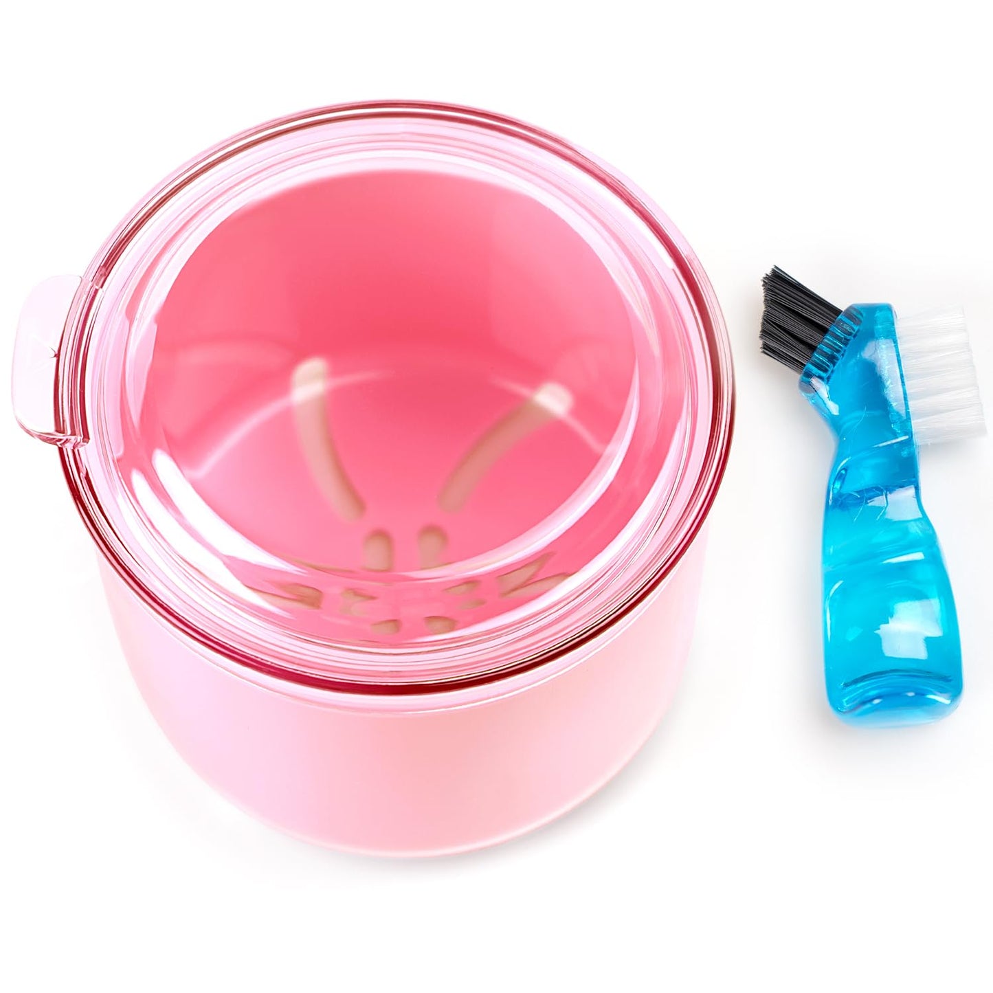 Denture Case with Strainer Basket & Brush, Denture Bath Cup for Full & Partial Dentures, Retainer & Mouth Guard Storage, Denture Soaking Container, Dental Bath Holder -Black