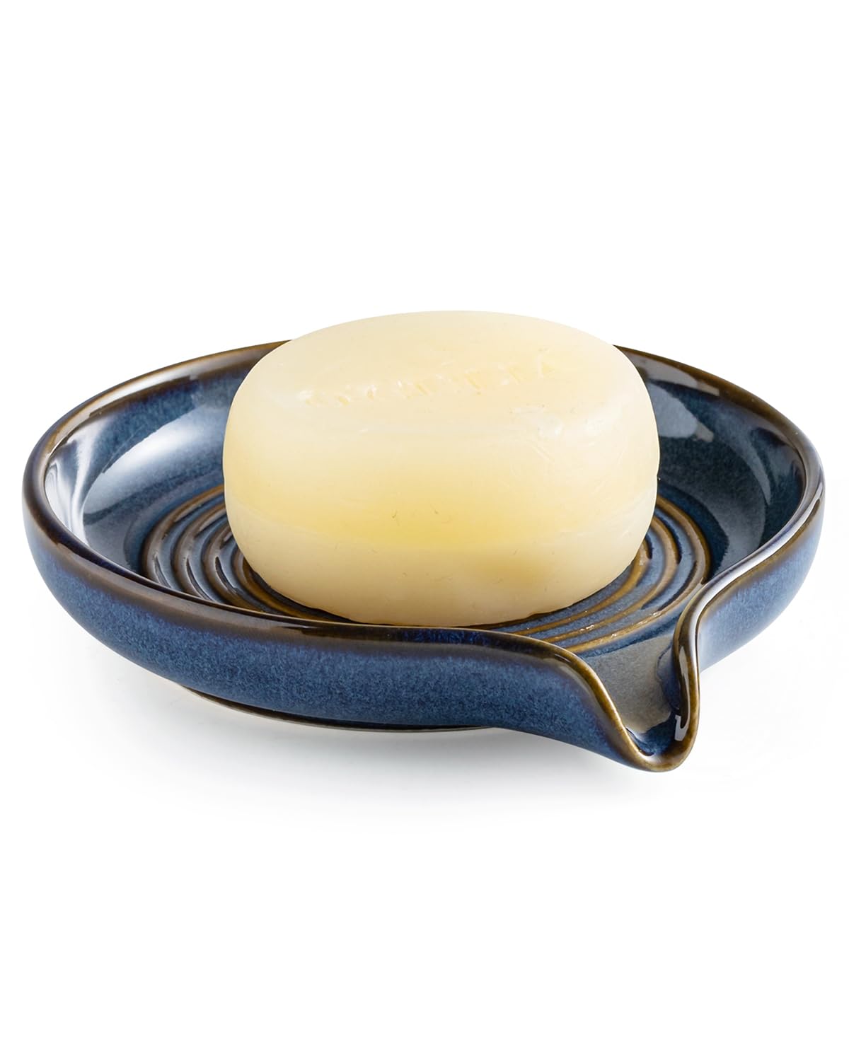 Zoeeker Ceramic Soap Dish, Self Draining Soap Holder Round Bar Soap Dish | Bar Soap Saver Soap Tray with Drainage for Shower Bathroom Kitchen Counter, Keep Soap Bar Dry, Easy to Clean, Blue and Green