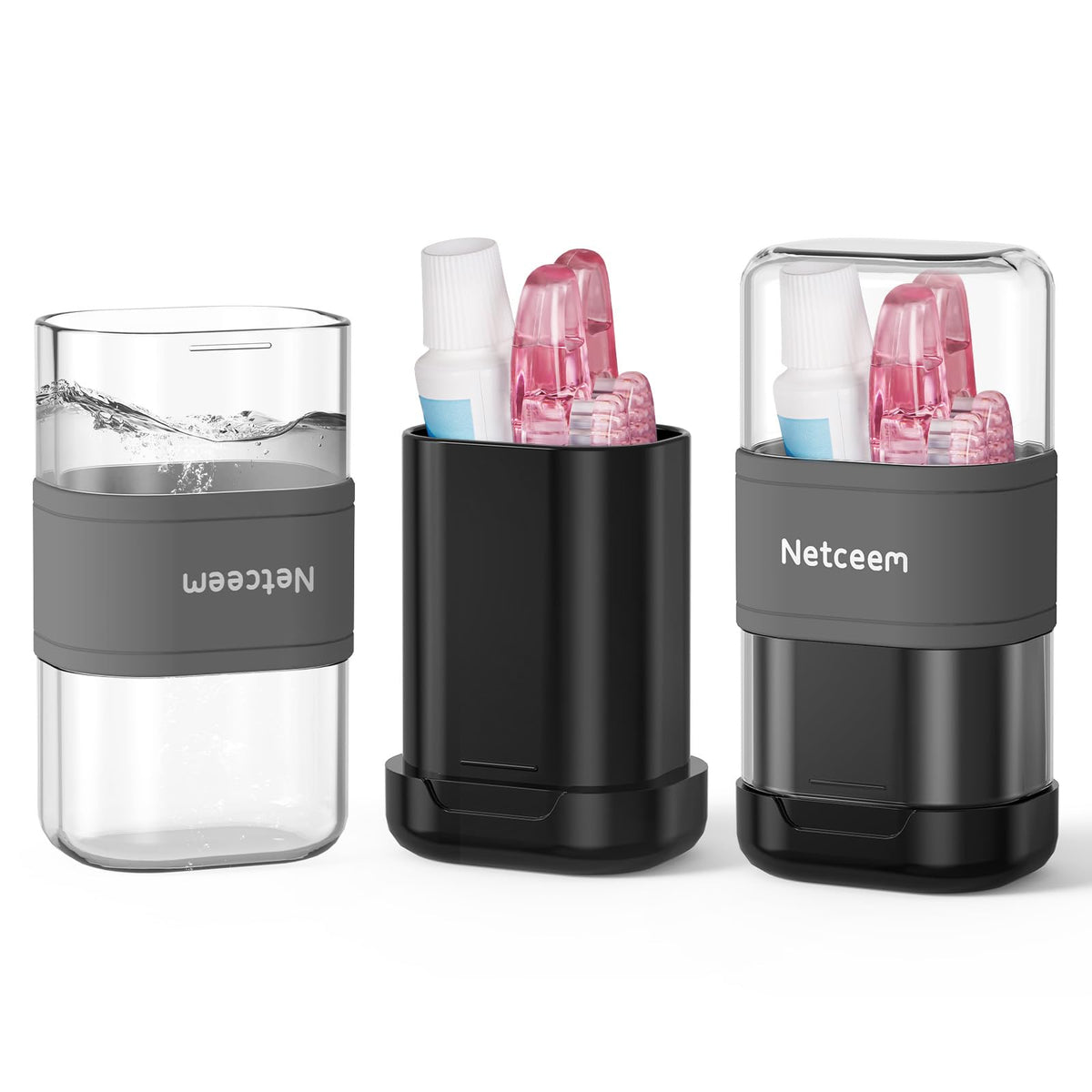 Toothbrush Travel Case Kit,Portable Folding Tooth Brush Holder and Toothpaste Cover Container with Mouthwash Cup, Oral Clean Tools Organizer for Traveling, Bathroom, Camping, Business Trip