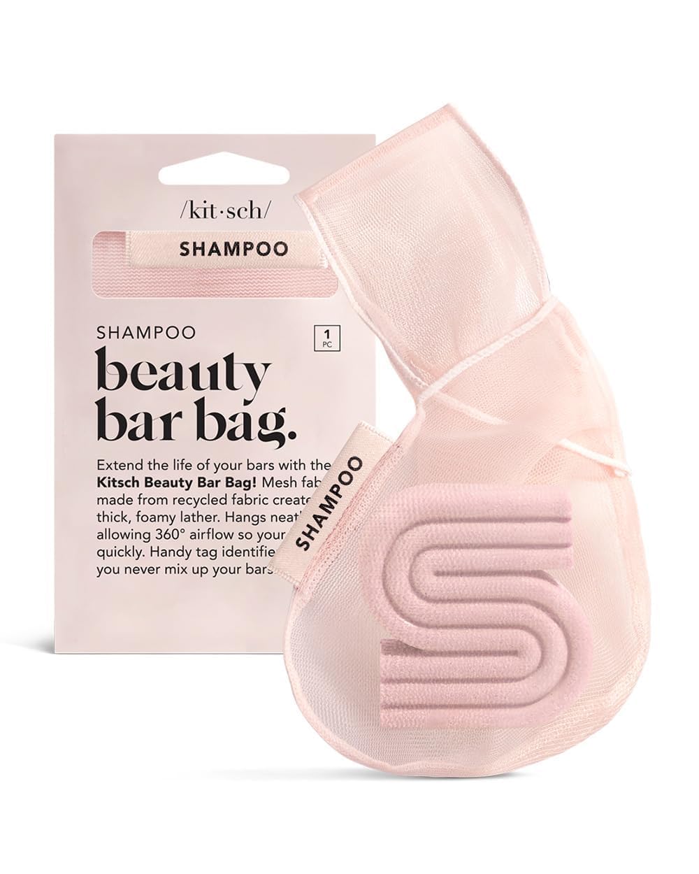 Kitsch Soap Saver Bag – Patented Mesh Bag Soap Holder – Chocolate | for Shampoo and Conditioner Bars – Extends Use & Prevents Soggy Mess – Recycled Beauty Mesh Pouch, Eco-Friendly