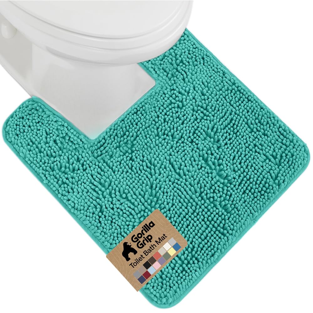 GORILLA GRIP Bath Rug Mat for Bathroom, Absorbent Chenille, 24x17 Gray | Soft Thick Quick Dry Microfiber Mats, Rubber Backing, Machine Washable Tub and Shower Floor Rugs, Home Decor Essentials