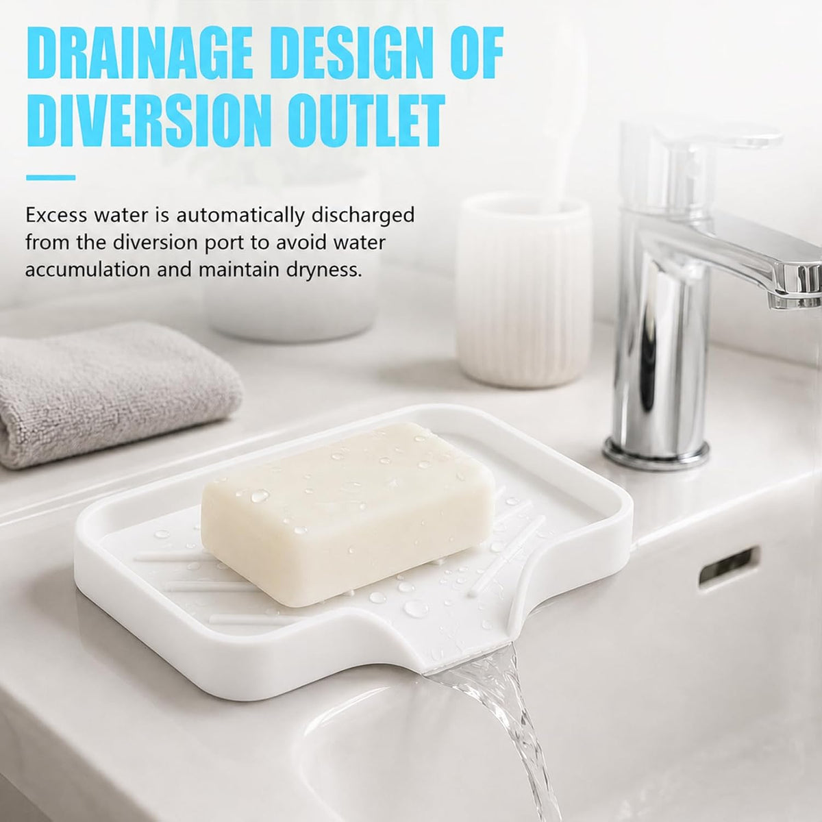 Soap Dish for Bathroom Soap Holder Tray for Shower Kitchen Sink Countertop Bar Soap Storage Container