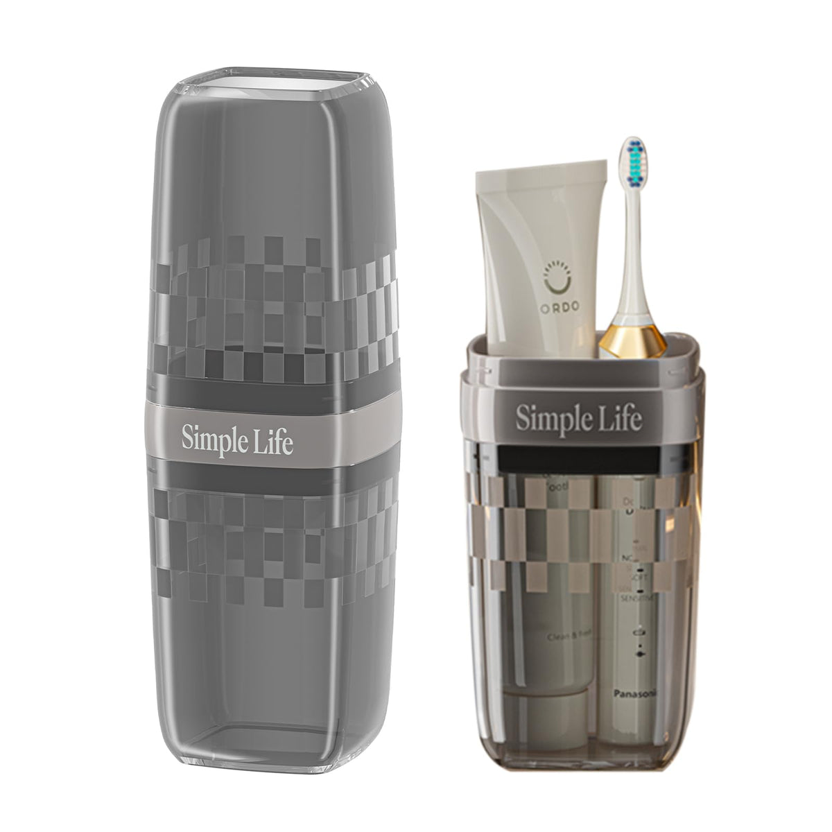 Travel Toothbrush Cup, Toothbrush Holder with Cover, Portable Travel Toothbrush Holder, Toothbrush Case and Carrier for Bathroom School Business Trip (Black)