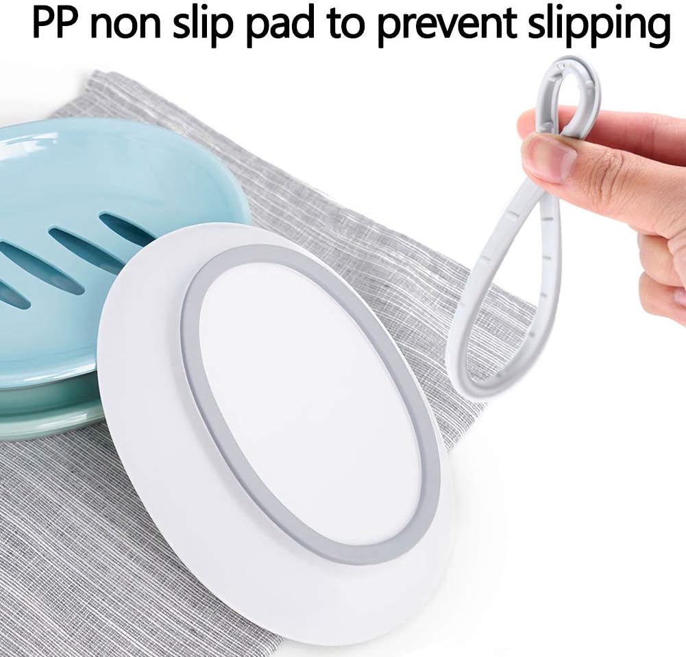 WYOK 2-Pack Soap Dish Plastic Soap Holder with Drainage for Shower (White) | Bar Soap Tray, Soap Case with Drain, Keep Soap Dry, Self Draining, Non-Slip, Easy Cleaning, For Bathroom Kitchen Sink