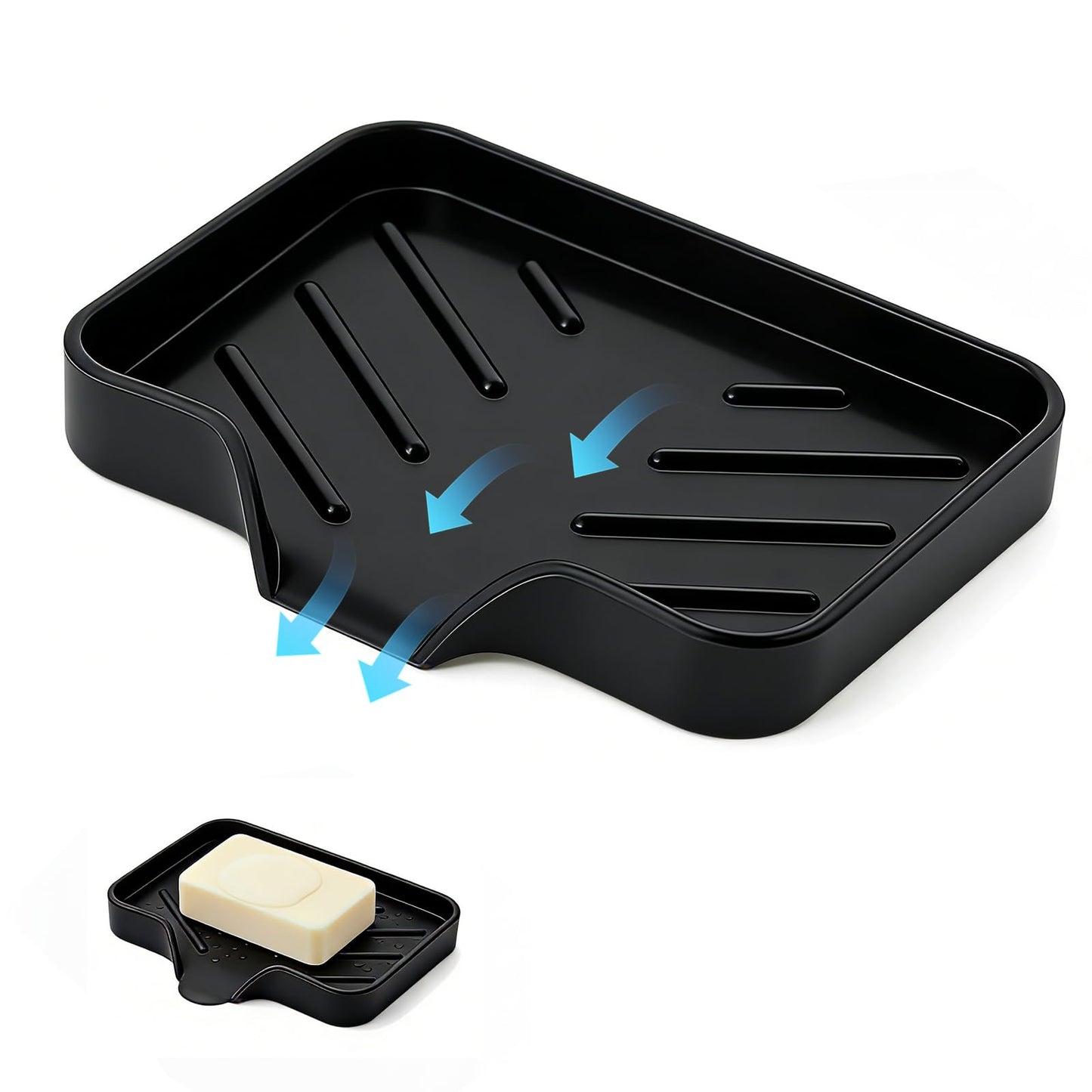 Soap Dish for Bathroom Soap Holder Tray for Shower Kitchen Sink Countertop Bar Soap Storage Container