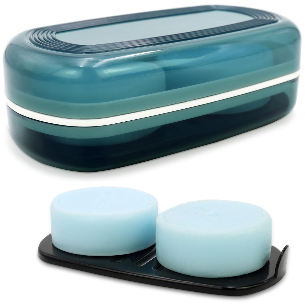 Travel Soap Container, Bar Soap Holder, Portable Soap Case, Soap Dish with Lid for Traveling, Camping, Gym, Bathroom (Blue Style-1)