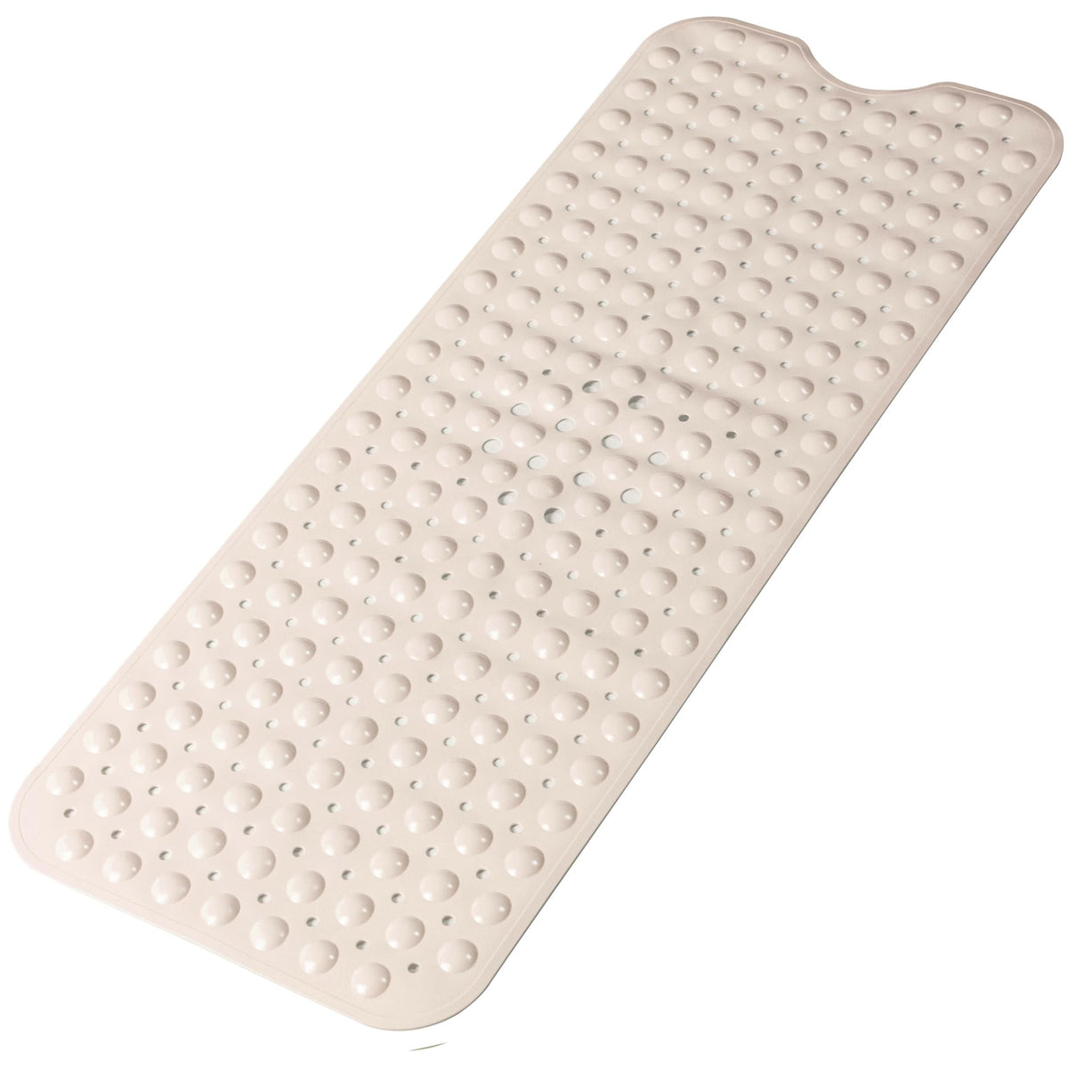 Bathtub and Shower Mats, 28 x 15 Inch Non-Slip Bath Mat, Machine Washable Bath Tub Mat with Suction Cups & Drain Holes for Bathroom, Beige