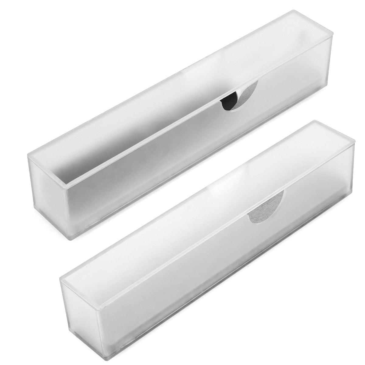 2Pack Acrylic Electric Toothbrush Holder with Diatomite Drying Stone, Bathroom Drawer Organizer with Drainage Hole for Tooth Brush, Compatible with Philips, Oral-B