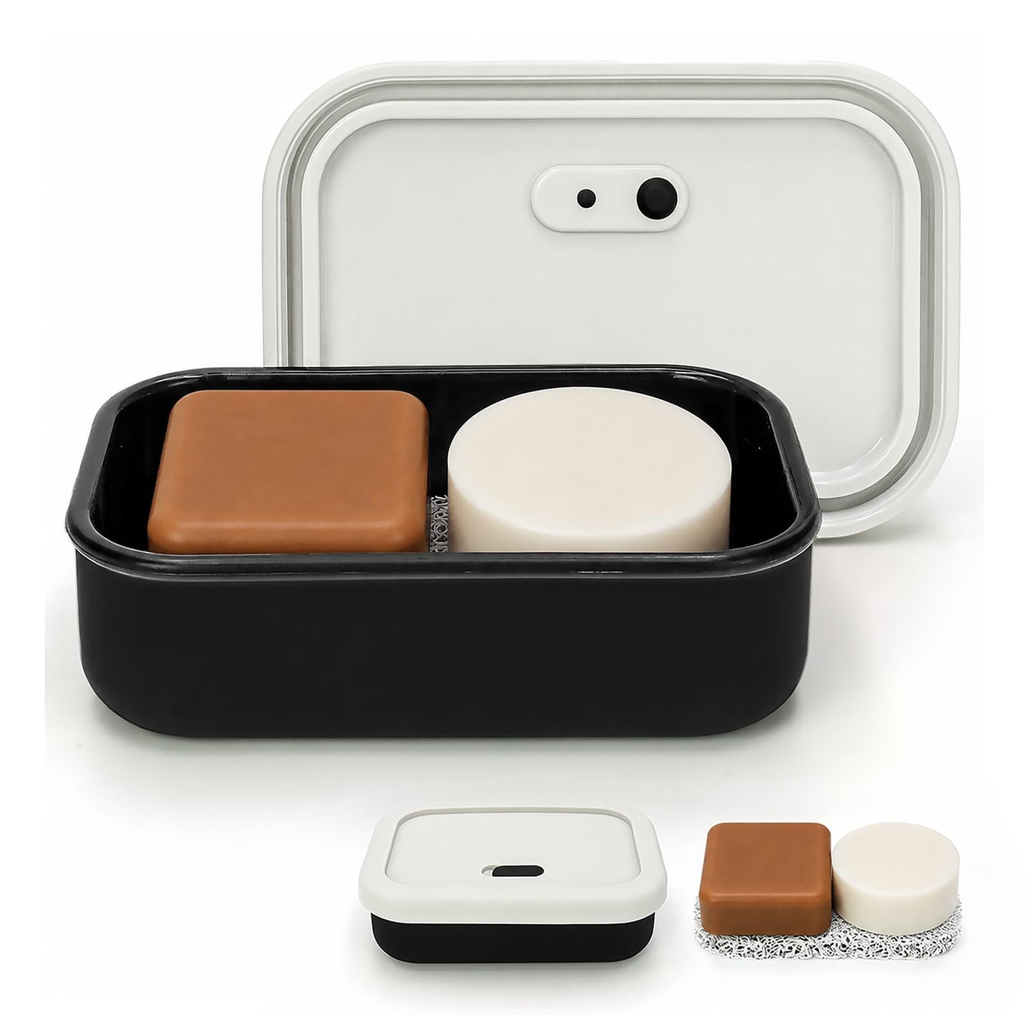 AIDIMMING Large Shampoo Bar Travel Case, Silicone Travel Soap Case, Green | Travel soap container for shampoo & conditioner bars; closeable vent, raised drain tray, fits one large bar, gym camping