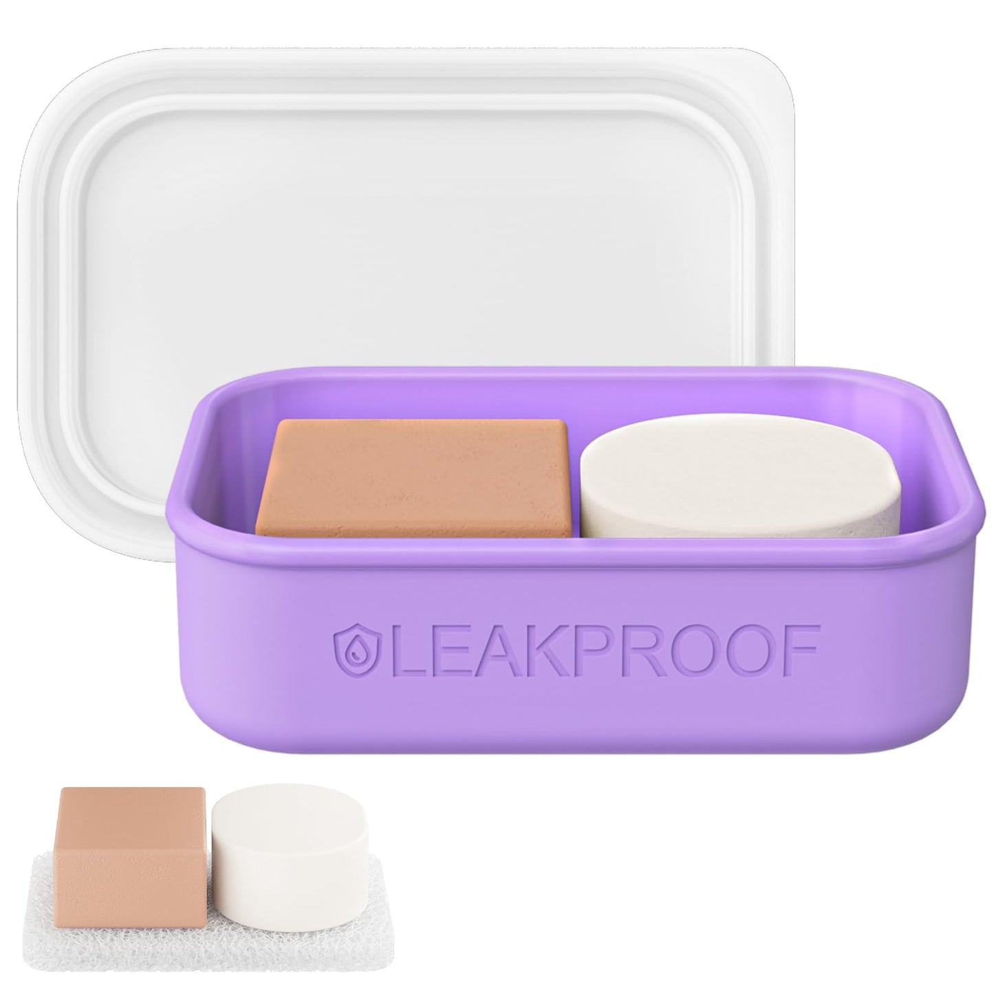 Quatish Compact Leakproof Travel Soap Case, Silicone Soap Box with Draining Layer, Enhanced Soap Container, Suitable for Camping, Gym, Bathroom, Outdoor Essentials, Bluegreen