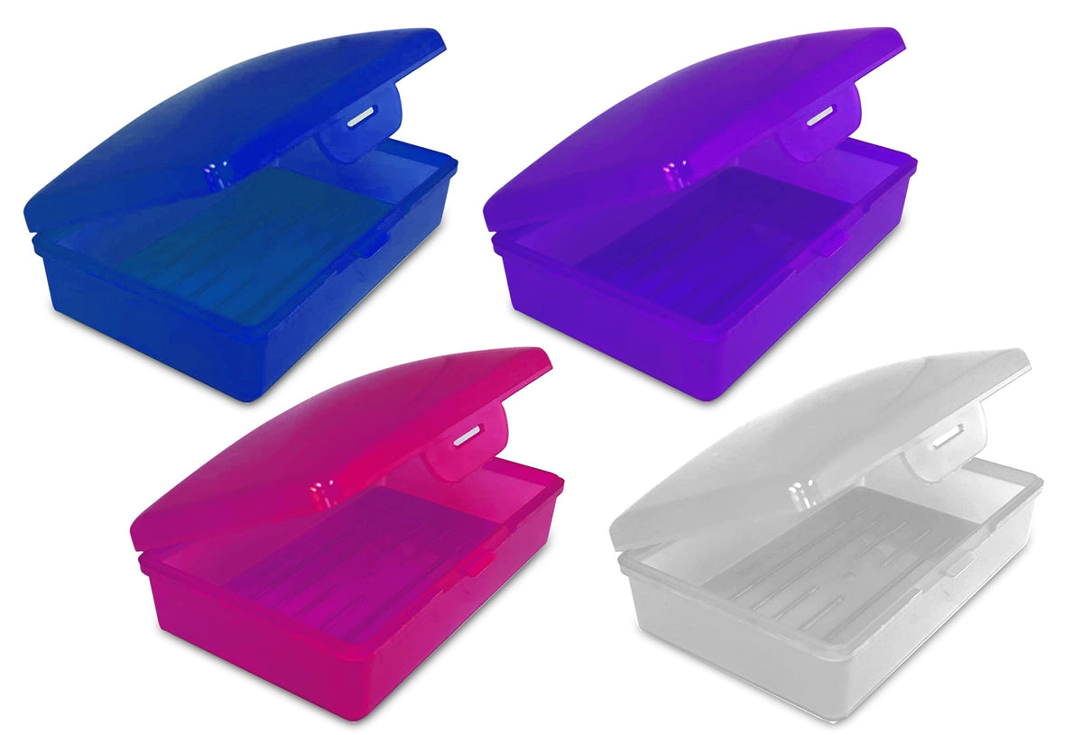 American Comb Travel Soap Box with lid - Clear White - Perfect for Traveling, Gym, or Storage. Made in The USA.