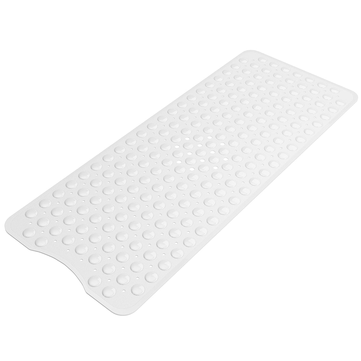 AmazerBath Shower Mat Non Slip 40 x 16 Inches, Bathtub Mat Shower Stall Mats with Suction Cups and Drain Holes, Non Slip Bath Mat for Tub for Elderly & Kids, Clear Blue
