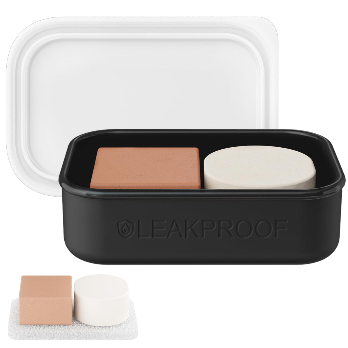 Quatish Compact Leakproof Travel Soap Case, Silicone Soap Box with Draining Layer, Enhanced Soap Container, Suitable for Camping, Gym, Bathroom, Outdoor Essentials, Bluegreen