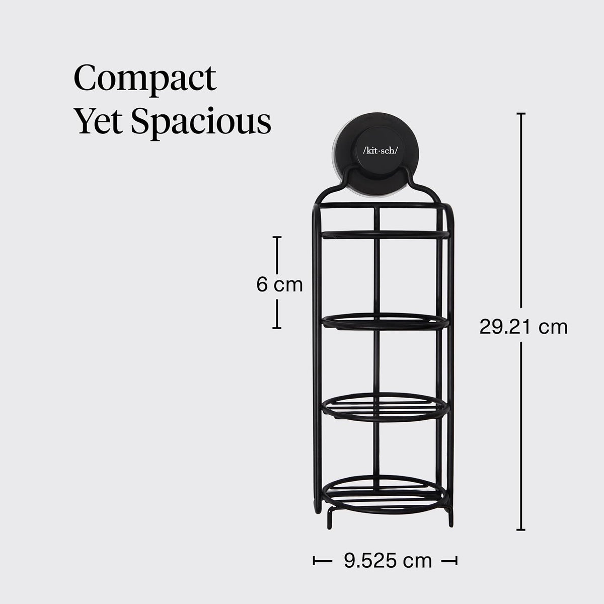 Kitsch Shower Caddy Hanging with Suction Cup | Self-Draining Shampoo Bar Holder & Shower Shelves for Conditioner Bars & Soap – Rust Proof Bathroom Caddy