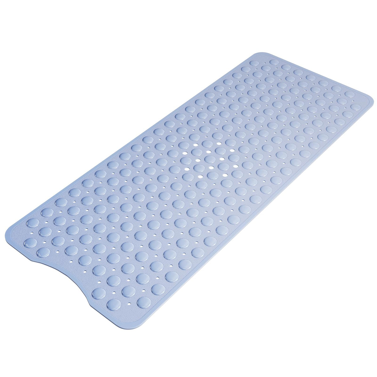 AmazerBath Shower Mat Non Slip 40 x 16 Inches, Bathtub Mat Shower Stall Mats with Suction Cups and Drain Holes, Non Slip Bath Mat for Tub for Elderly & Kids, Clear Blue
