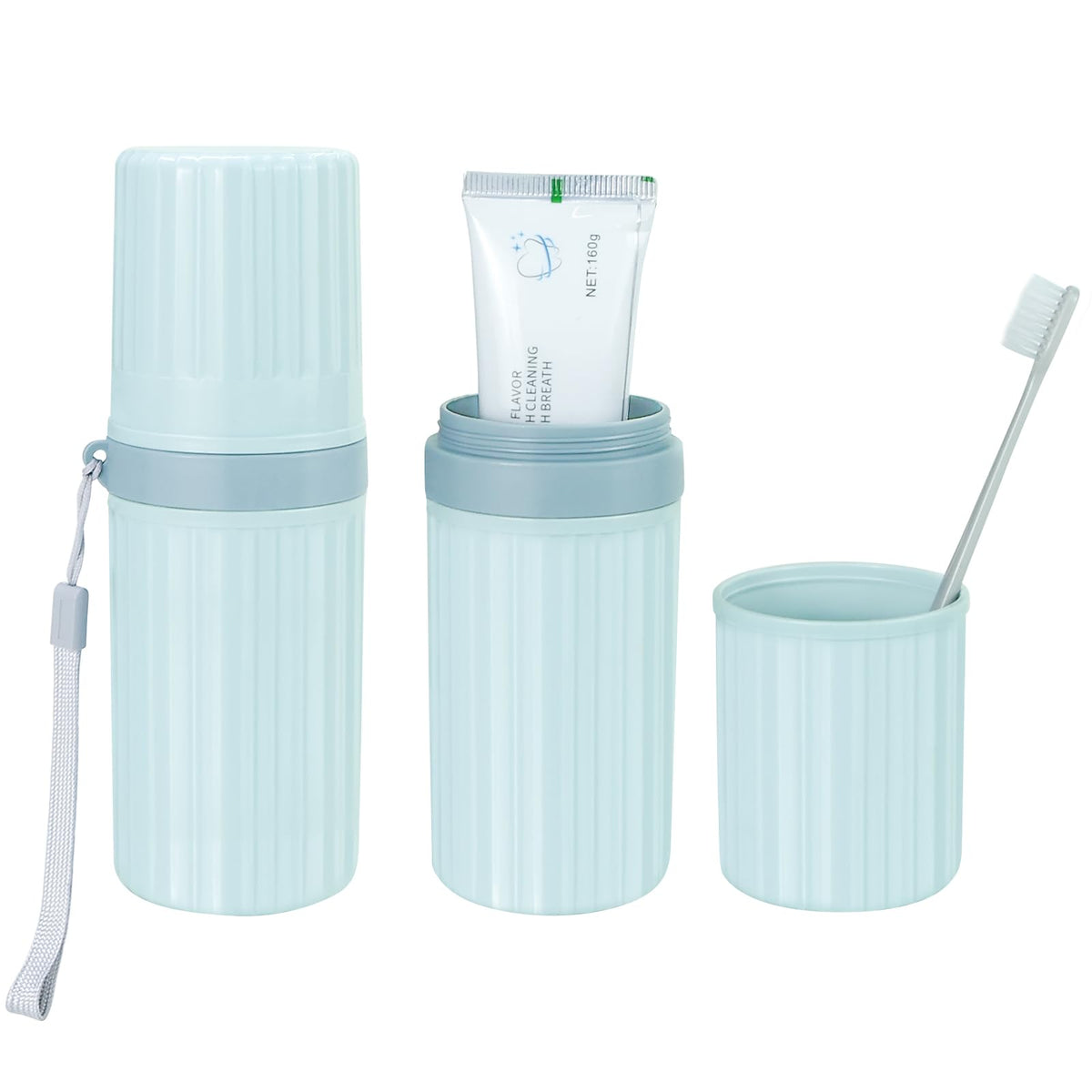Mulbozy 4 Packs Portable Travel Toothbrush Case, Breathable Plastic Toothbrush Holder for Home, Travel, Business, Camping, School