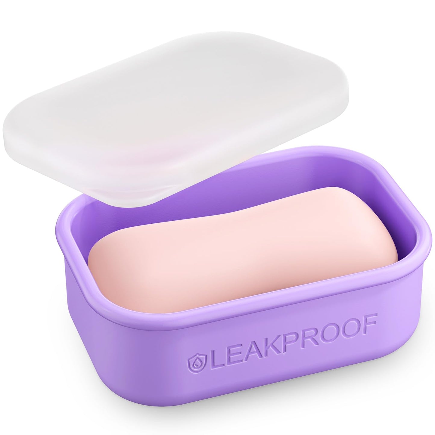 Quatish Compact Leakproof Travel Soap Case, Silicone Soap Box with Draining Layer, Enhanced Soap Container, Suitable for Camping, Gym, Bathroom, Outdoor Essentials, Bluegreen