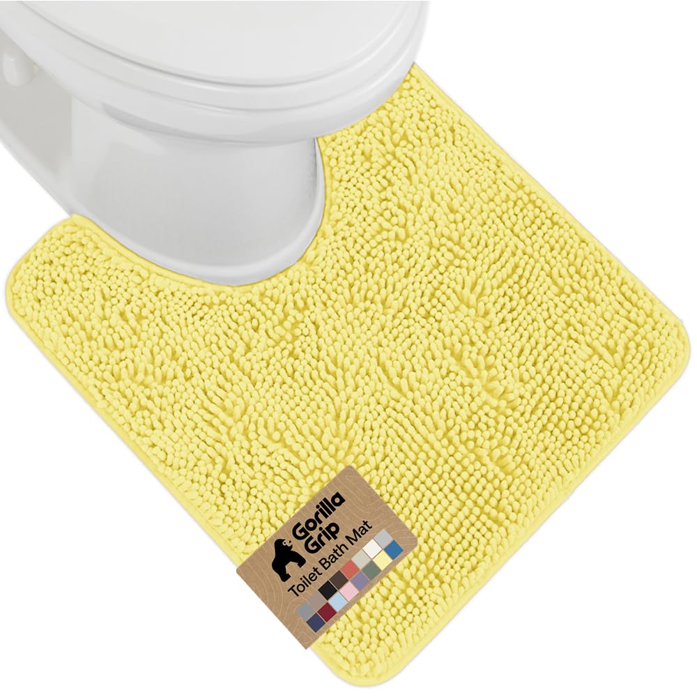 GORILLA GRIP Bath Rug Mat for Bathroom, Absorbent Chenille, 24x17 Gray | Soft Thick Quick Dry Microfiber Mats, Rubber Backing, Machine Washable Tub and Shower Floor Rugs, Home Decor Essentials