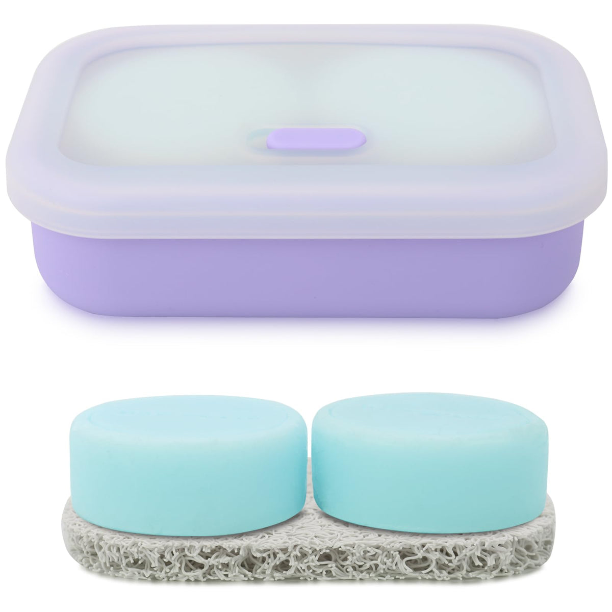 Travel Soap Case, Leak Proof Soap Container, Silicone Soap Box with Drainage Layer, Shatterproof Soap Holder for Travel, Camping, Gym(Off-White, Regular)