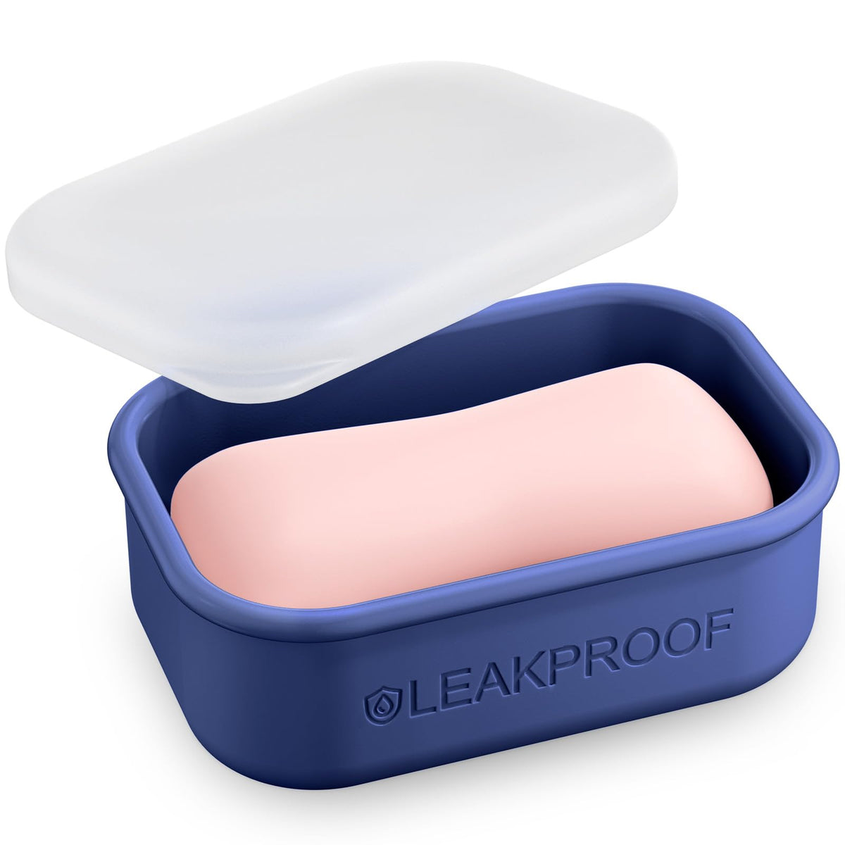 Quatish Compact Leakproof Travel Soap Case, Silicone Soap Box with Draining Layer, Enhanced Soap Container, Suitable for Camping, Gym, Bathroom, Outdoor Essentials, Bluegreen
