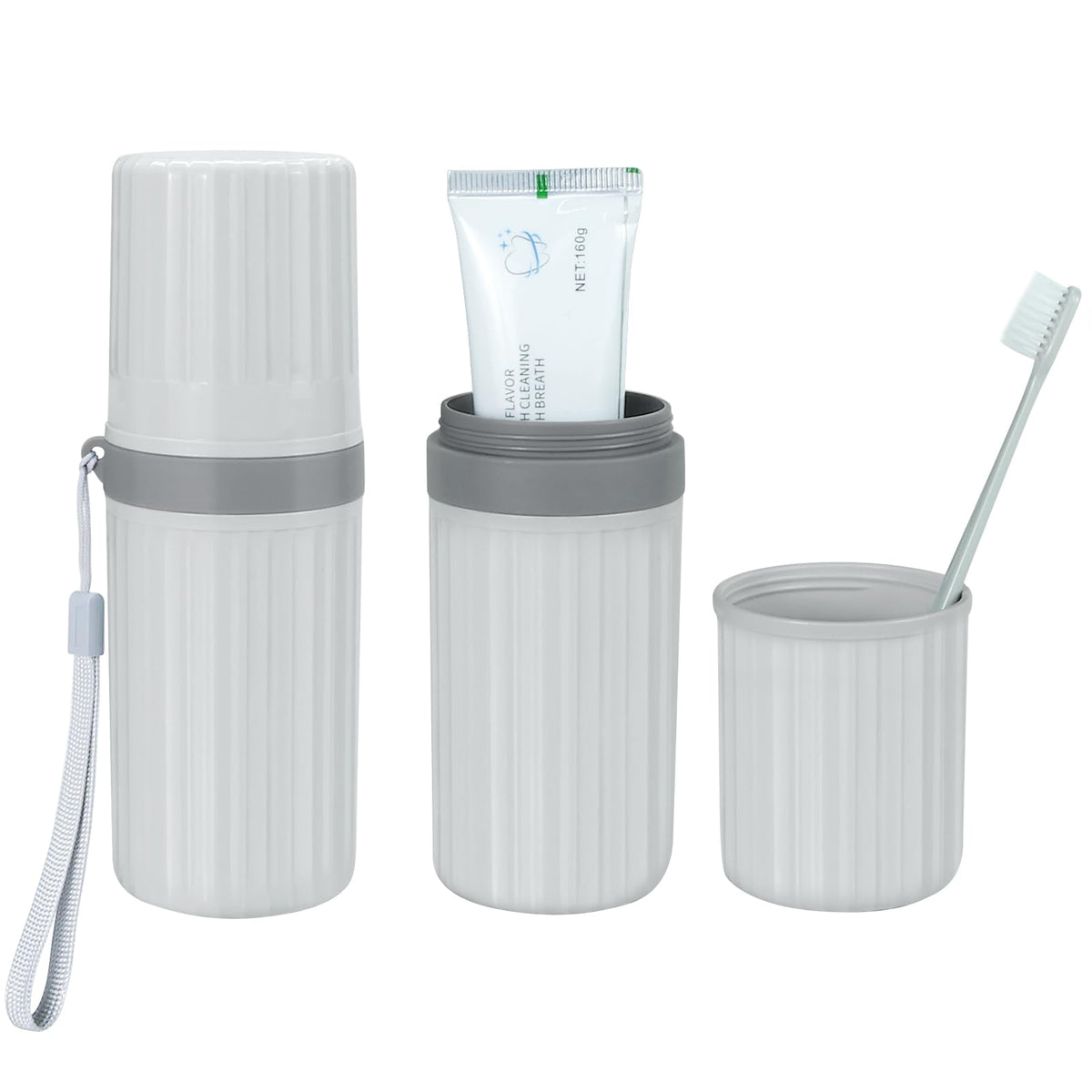 Mulbozy 4 Packs Portable Travel Toothbrush Case, Breathable Plastic Toothbrush Holder for Home, Travel, Business, Camping, School