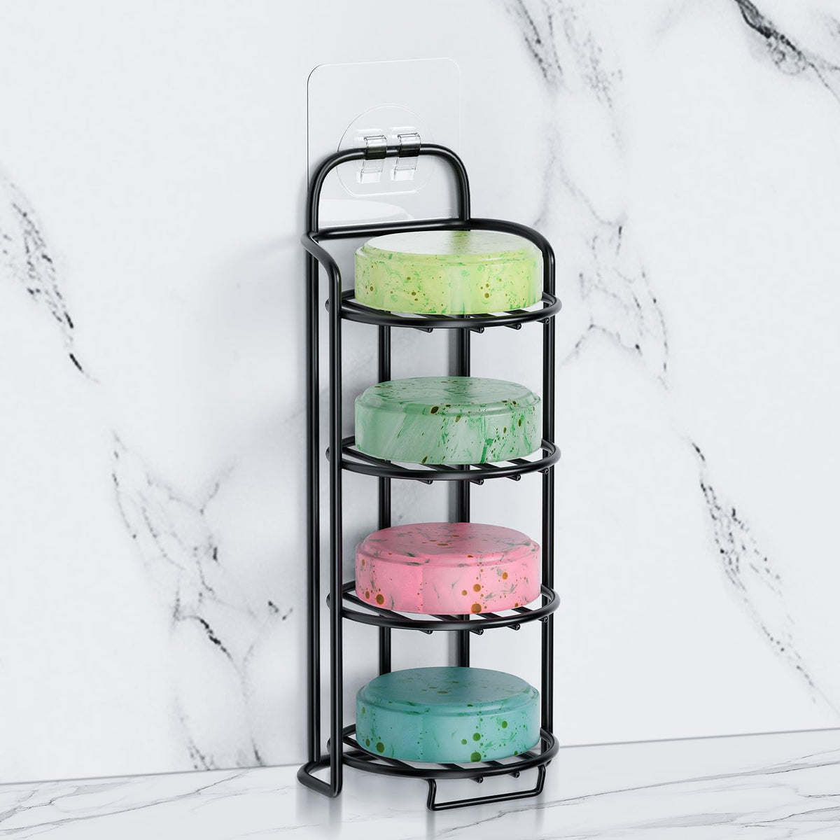 Yoshiky 3-Tier Shower Soap Shampoo Bar Holder, Self Adhesive & Freestanding Draining Bathroom Soap Dish Caddy for Bathroom Wall Accesories Decor