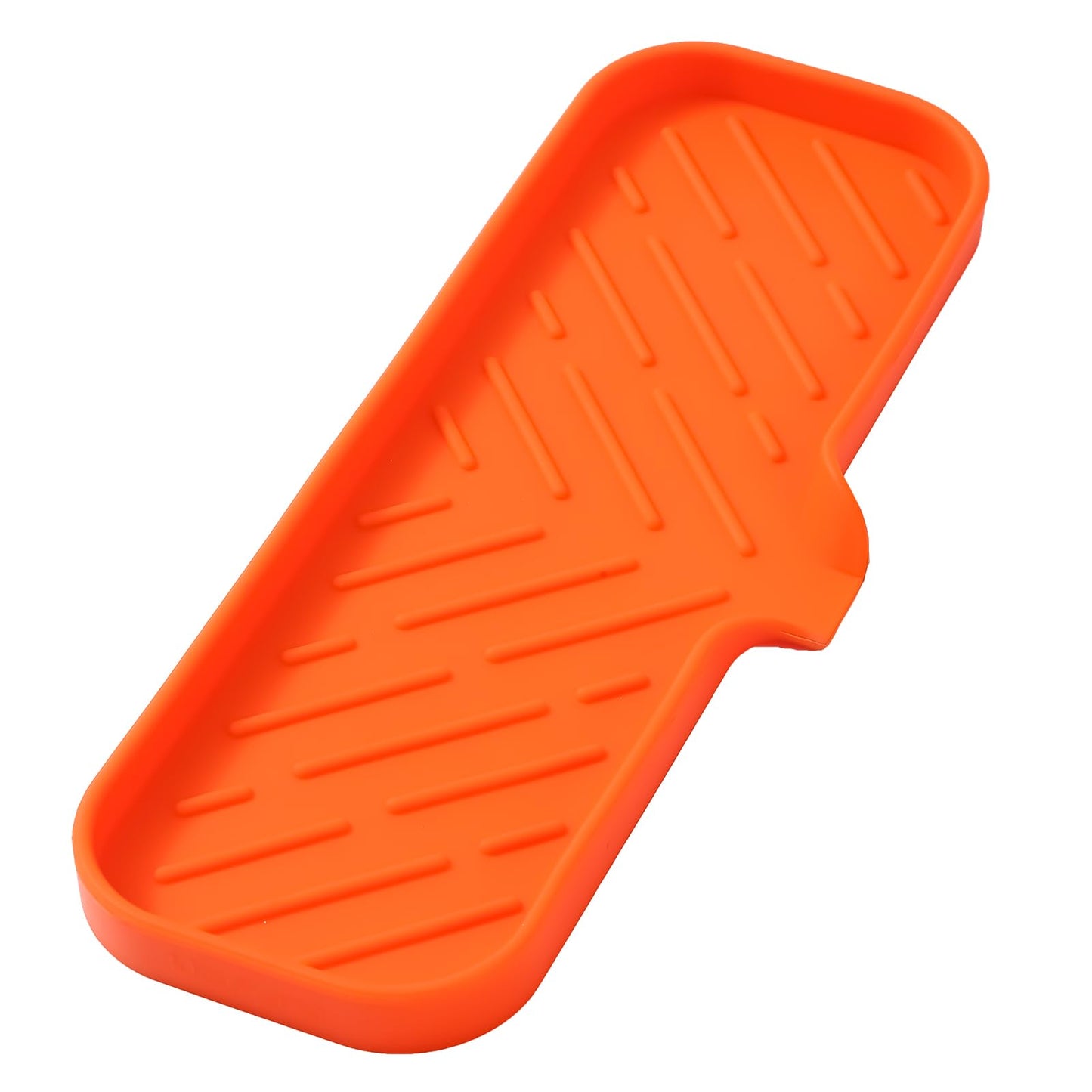 MicoYang Silicone Soap Dish with Drain Spout, Self-Draining Sink Organizer Tray for Bathroom and Kitchen, Sponges, Dispensers and Soap Holder, Non-Slip and Dishwasher Safe, Black (Compact, 4.9"×3.2")