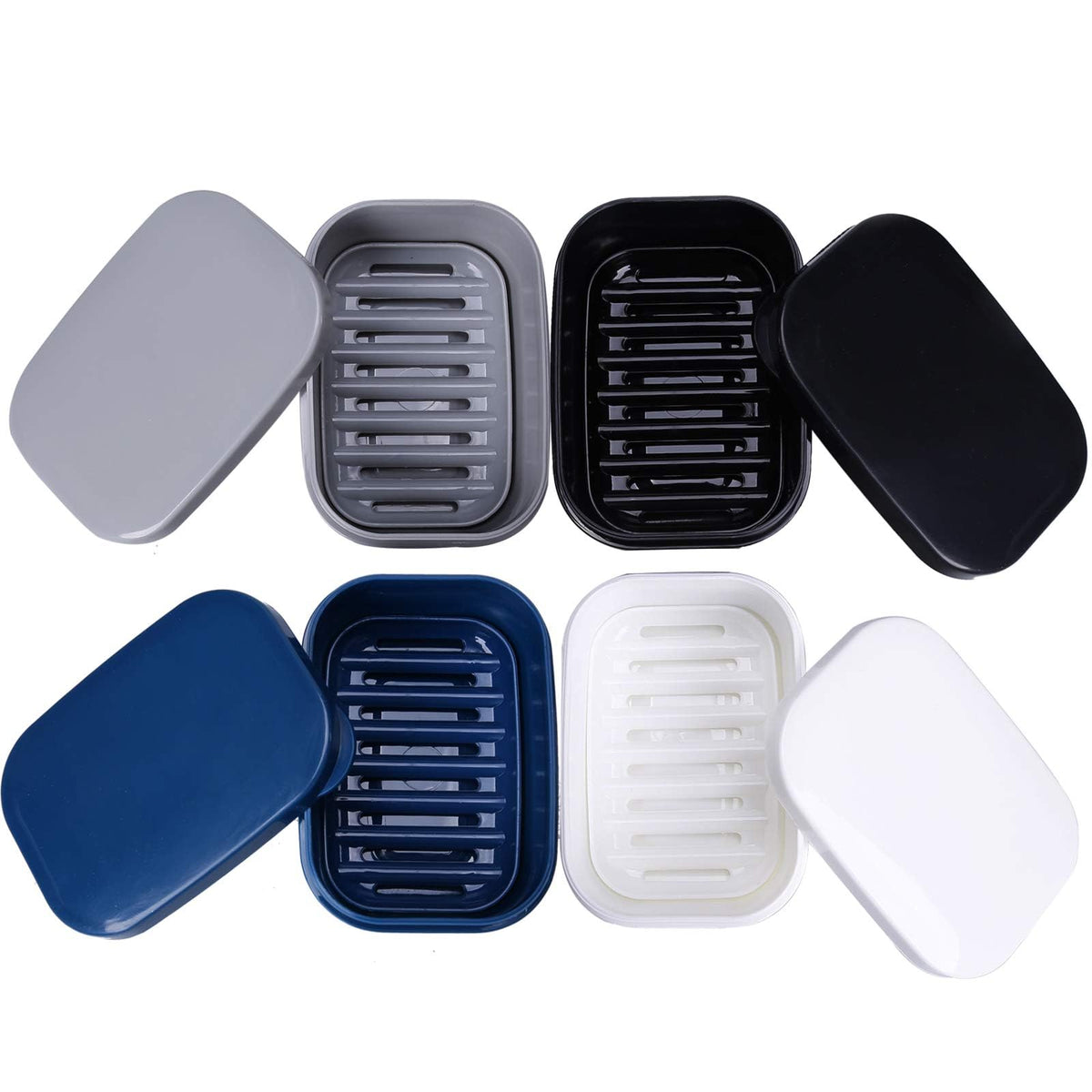 4Pcs Travel Soap Container, Portable Soap Box, Plastic Leakproof Soap Case | Soap Bar Holder, Camping, Bathroom Shower Gym Hiking Traveling