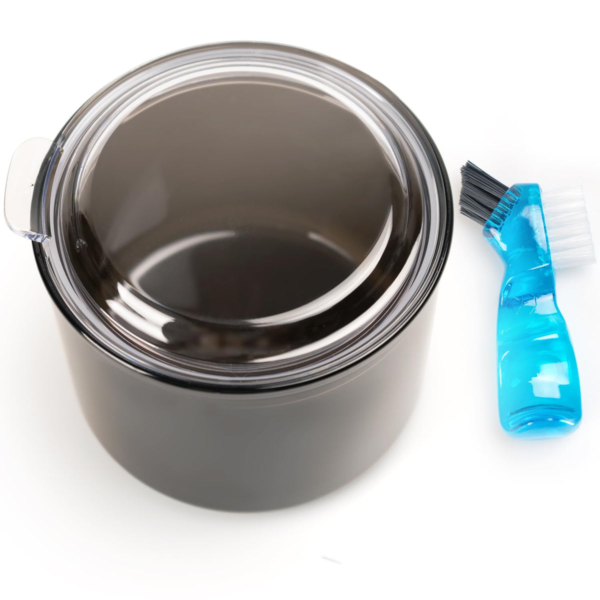 Denture Case with Strainer Basket & Brush, Denture Bath Cup for Full & Partial Dentures, Retainer & Mouth Guard Storage, Denture Soaking Container, Dental Bath Holder -Black