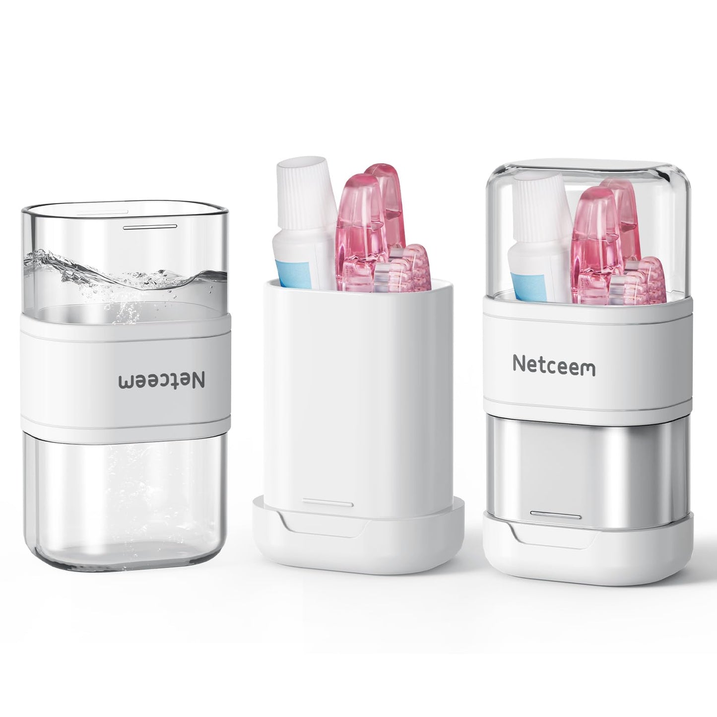 Toothbrush Travel Case Kit,Portable Folding Tooth Brush Holder and Toothpaste Cover Container with Mouthwash Cup, Oral Clean Tools Organizer for Traveling, Bathroom, Camping, Business Trip