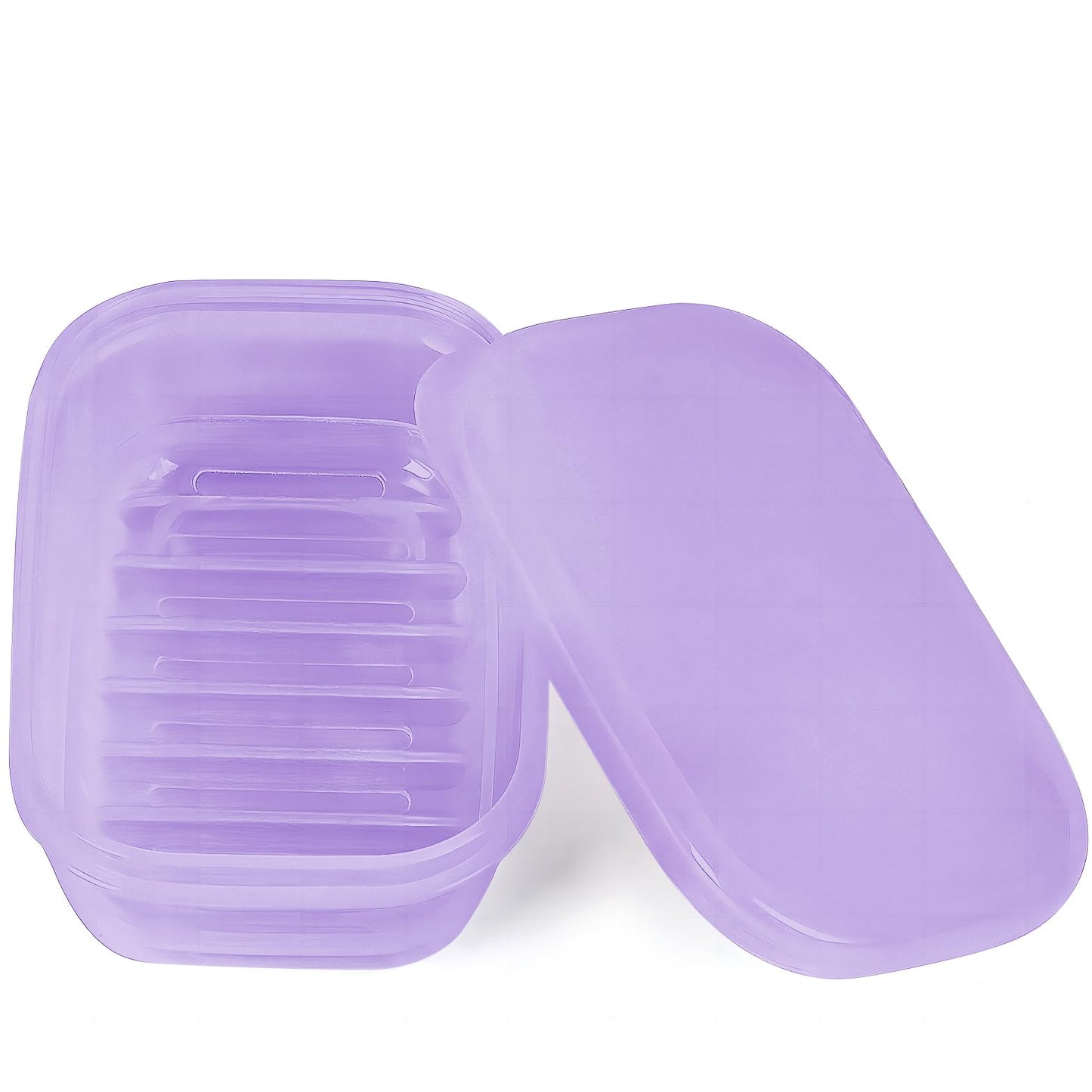 Quatish Leakproof Soap Dish with Lid & Draining Layer, Shatterproof Travel Bar Soap Holder Case Container, Portable Travel Size Toiletries Essentials for Camping, Gym, Bathroom, Beige