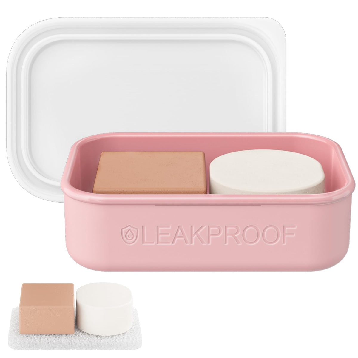 Quatish Compact Leakproof Travel Soap Case, Silicone Soap Box with Draining Layer, Enhanced Soap Container, Suitable for Camping, Gym, Bathroom, Outdoor Essentials, Bluegreen