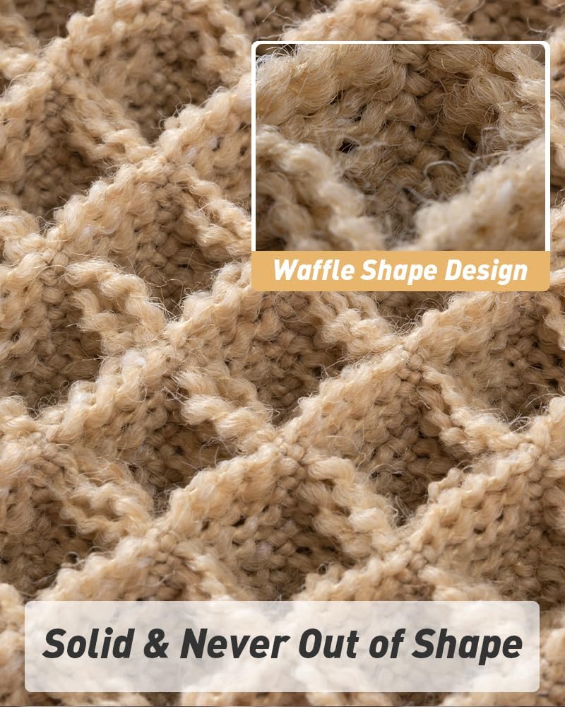 Upgraded Waffle Bath Mat Ultra Absorbent Non Slip Bathroom Mat, 17" x 24" | Brown, Quick Dry Washable Bathroom Rugs, Extra Soft Decorative Bath Rugs for Bathroom Floor, Beside Tub and Shower