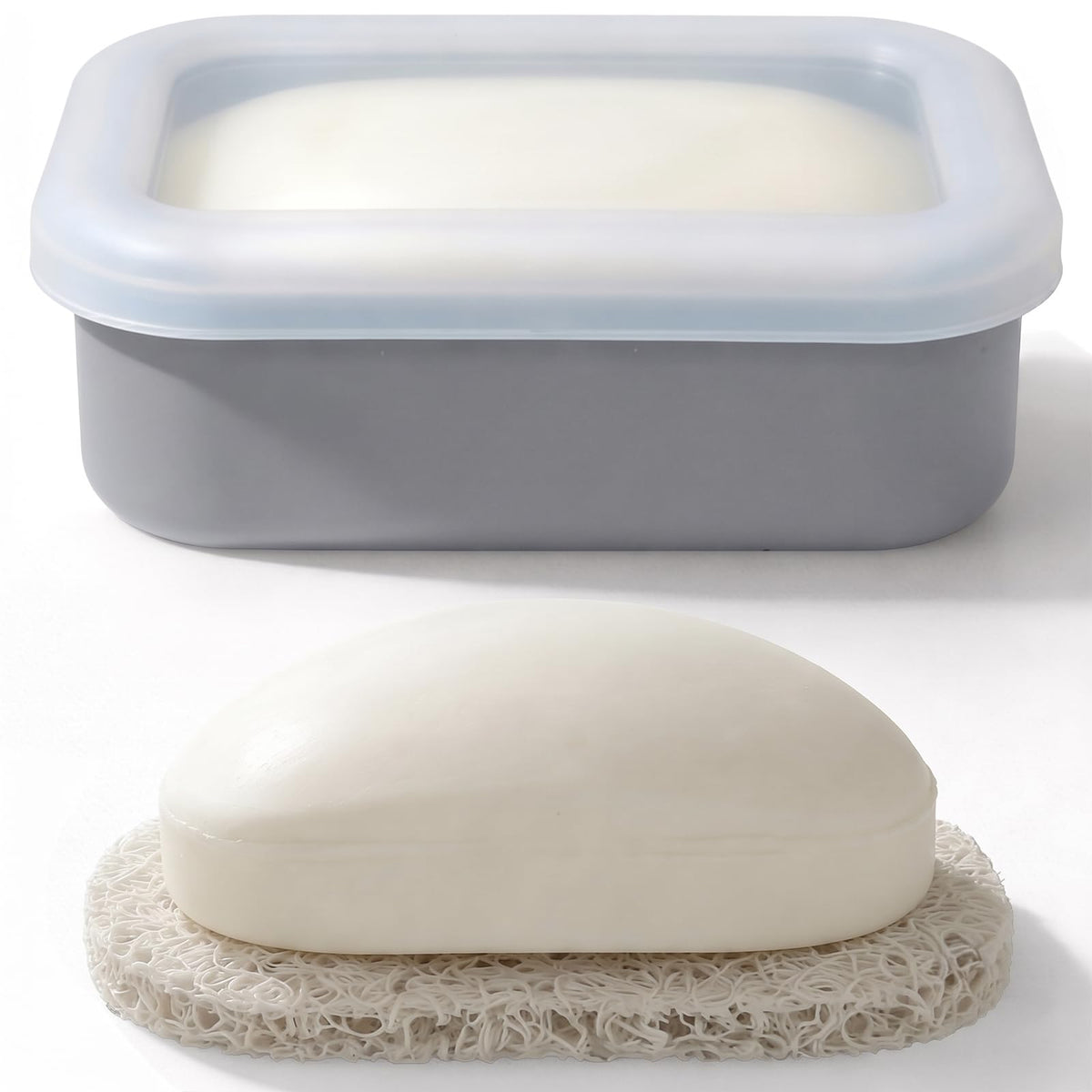 AIMAIAIMAI Compact Leakproof Silicone Travel Soap Case, Portable Soap Container with Drainage Layer - 2026 Travel Essentials for Camping, Gym & Shower (Blue)