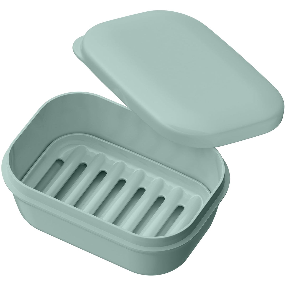 Quatish Leakproof Soap Dish with Lid & Draining Layer, Shatterproof Travel Bar Soap Holder Case Container, Portable Travel Size Toiletries Essentials for Camping, Gym, Bathroom, Beige