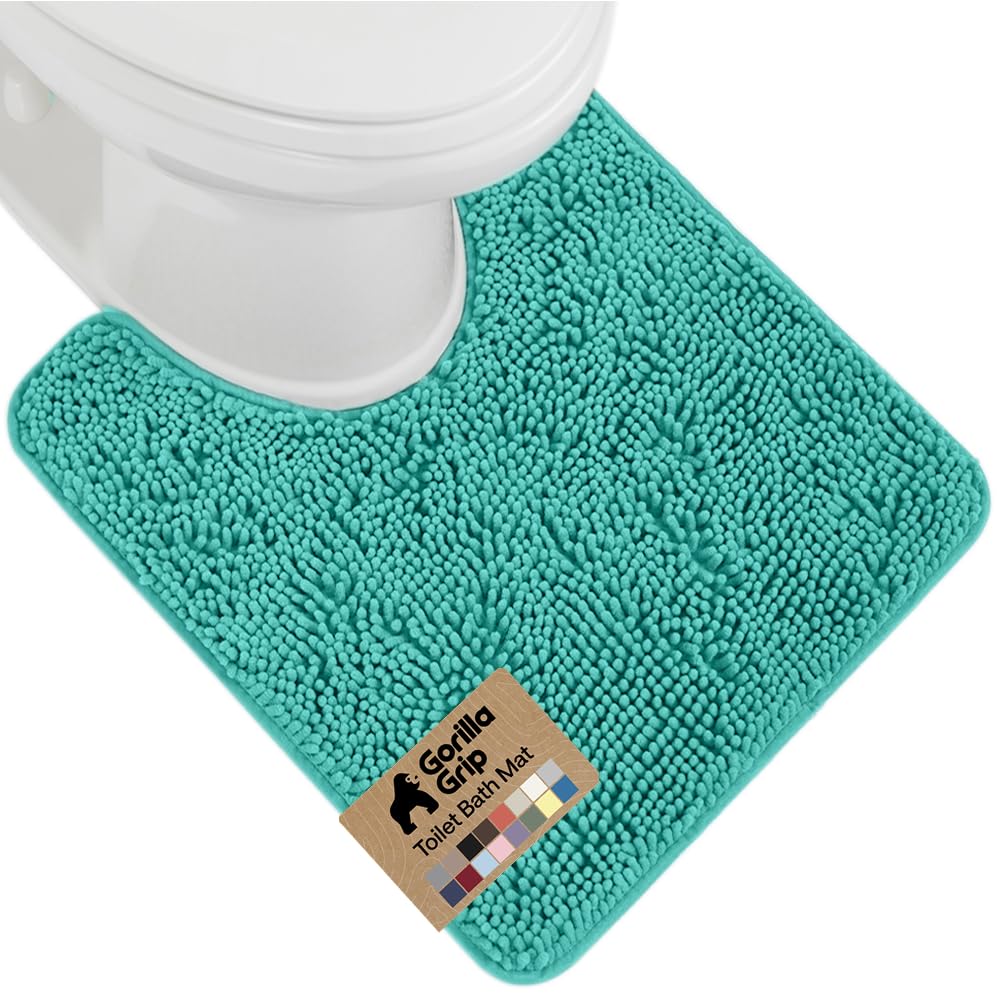 GORILLA GRIP Bath Rug Mat for Bathroom, Absorbent Chenille, 24x17 Gray | Soft Thick Quick Dry Microfiber Mats, Rubber Backing, Machine Washable Tub and Shower Floor Rugs, Home Decor Essentials